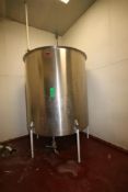 Chem-Tek 1,540 Gal. S/S Single Wall Tank, M/N OVS, S/N 20752, with Vertical S/S Agitation with Motor