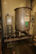 Aprox. 300 Gal. S/S Single Wall Tank, with Hinge Lid, with Bottom Mounted Fork Inserts, with Frame &