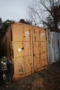 Overseas Container, Aprox. 9'6" H, with Double Doors, with Contents As Photographed