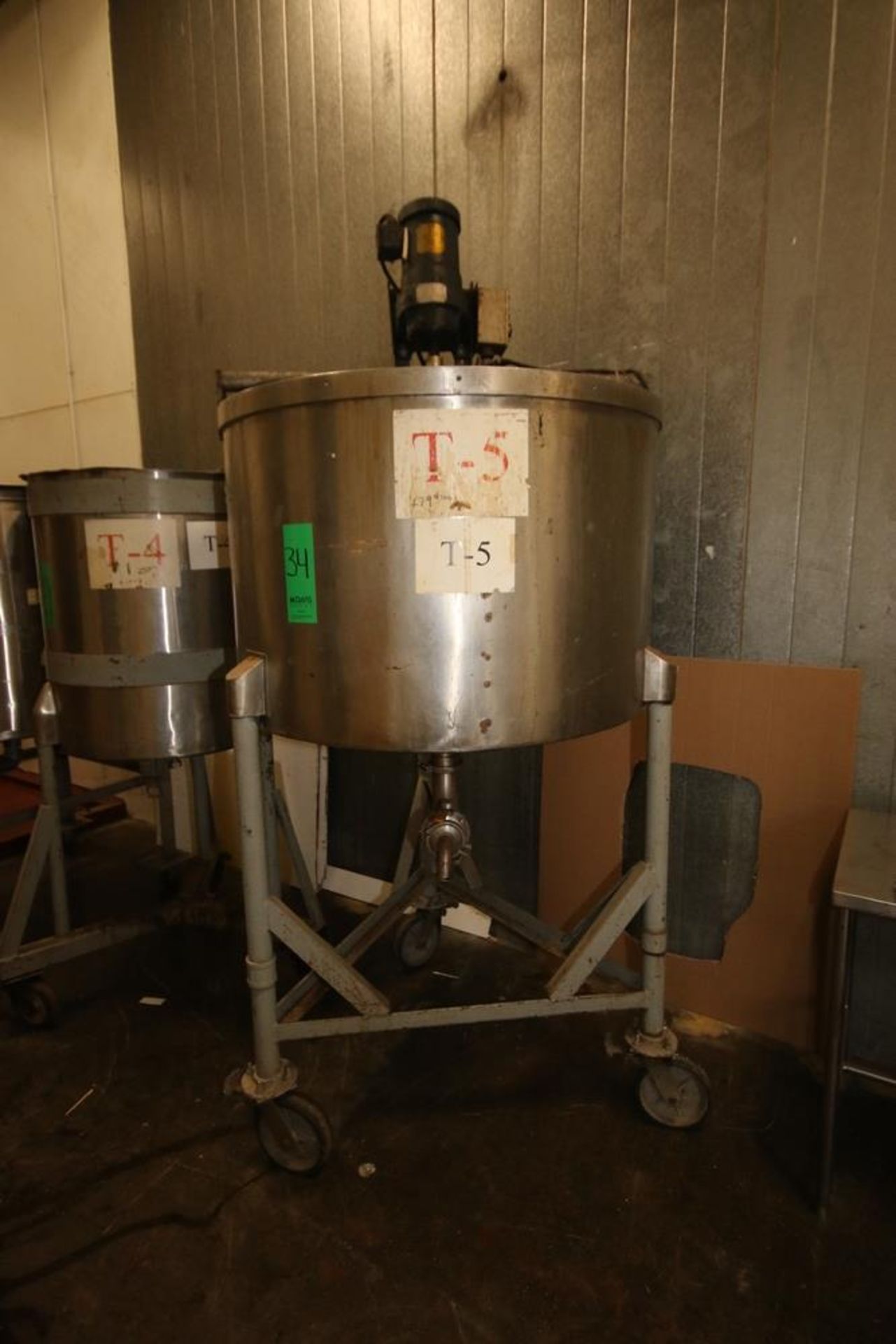 B & G Aprox. 200 Gal. S/S Single Wall Tank, with Vertical S/S Dual Shear Agitation, with Vertical - Image 3 of 5