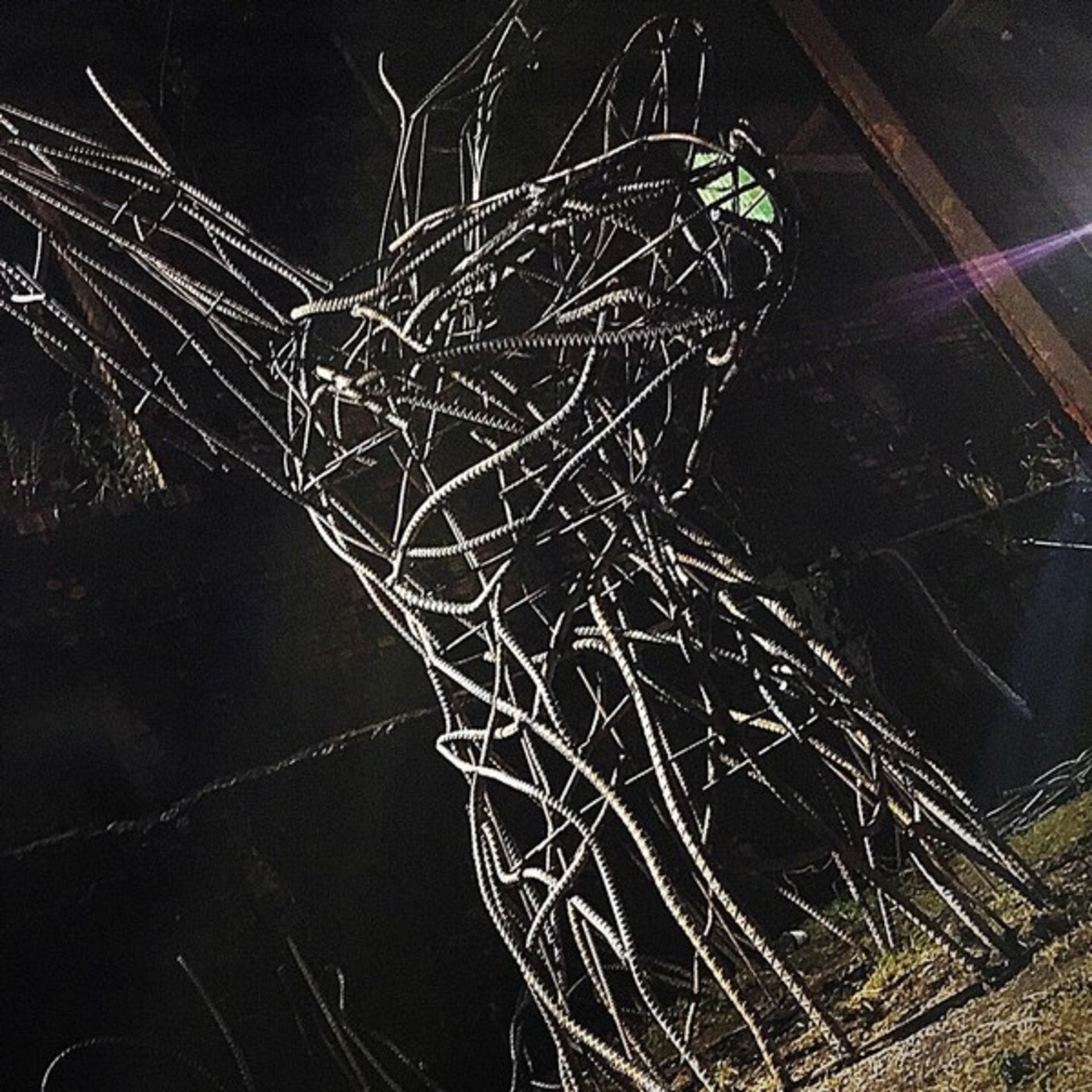 Custom Welded Deerhead Sculpture - 14' Tall Rebar Deer - Estimated Value $12,000 +++ - Image 3 of 8