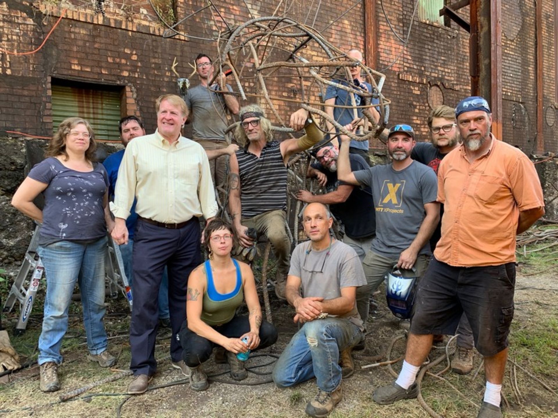 Custom Welded Deerhead Sculpture - 14' Tall Rebar Deer - Estimated Value $12,000 +++ - Image 6 of 8