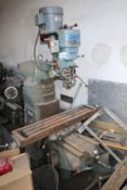 Frejoth Vertical Shop Mill, S/N K2592103B, with Adjustable Table, with Top Mounted Drive (LOCATED IN