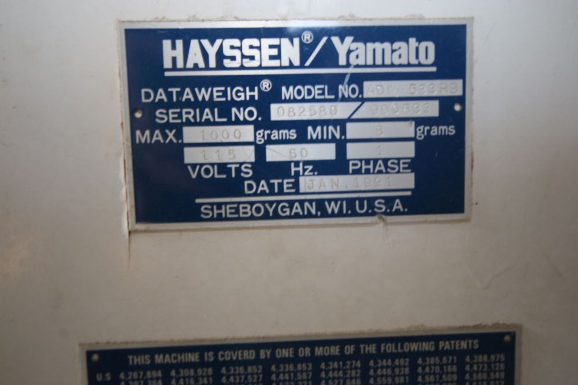 Hayssen/Yamato 8-Bucket Rotary Filling Scale, M/N ADW-533RB, S/N 082580/900633, Max. 1,000 Grams/ - Image 3 of 4