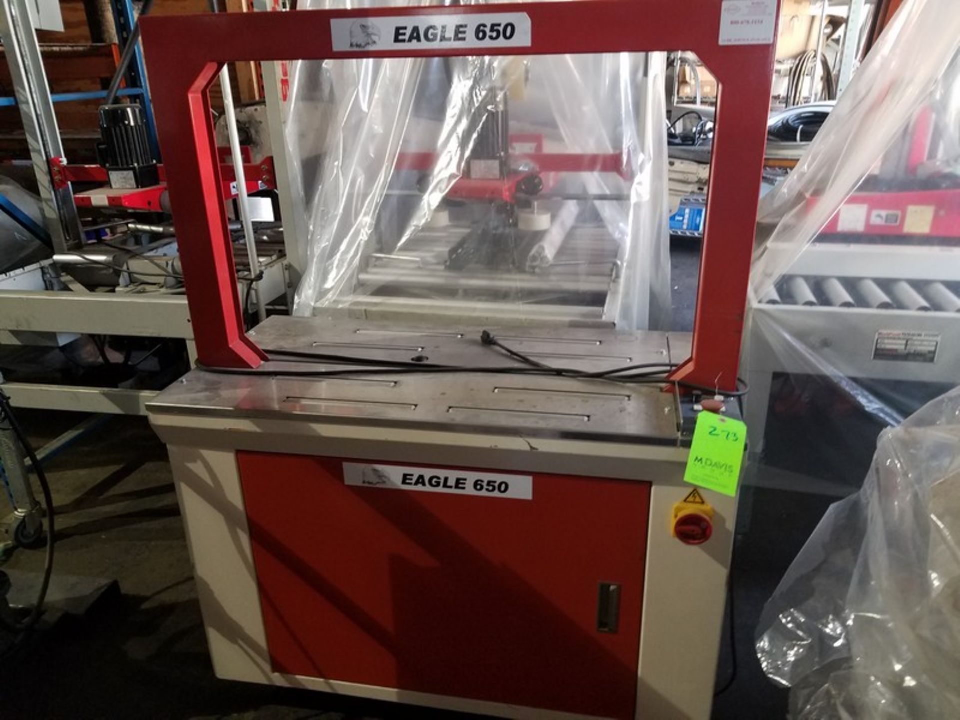 Eagle Arch Strapping Machine, M/N 650, with S/S Strapping Top, Mounted on Wheels (LOCATED IN FT.