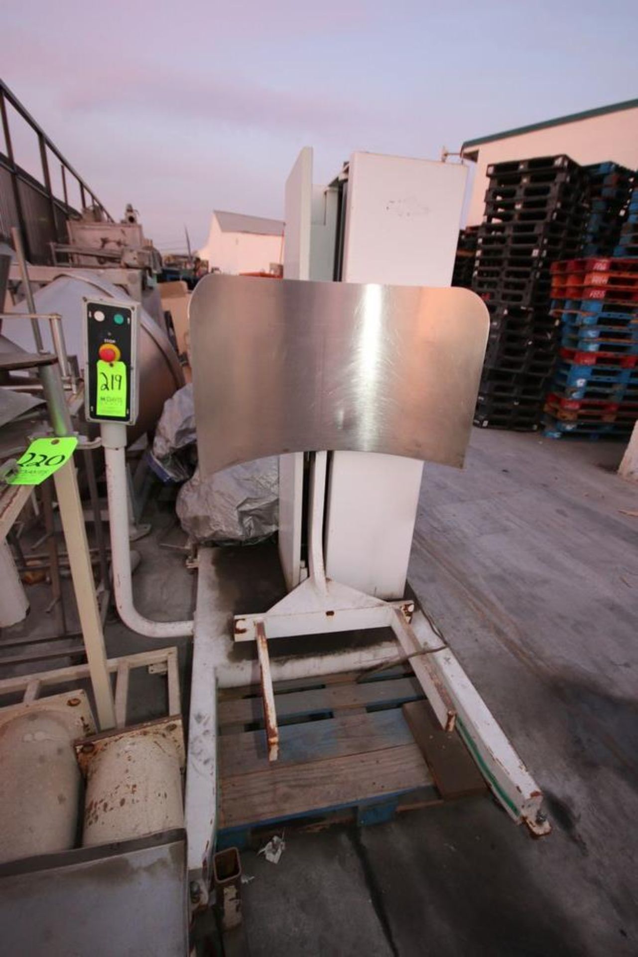 Tote Column Lift, with S/S Tote Chamber, with (2) 17" L Forks, Column Height Aprox. 64" H (LOCATED - Image 2 of 2