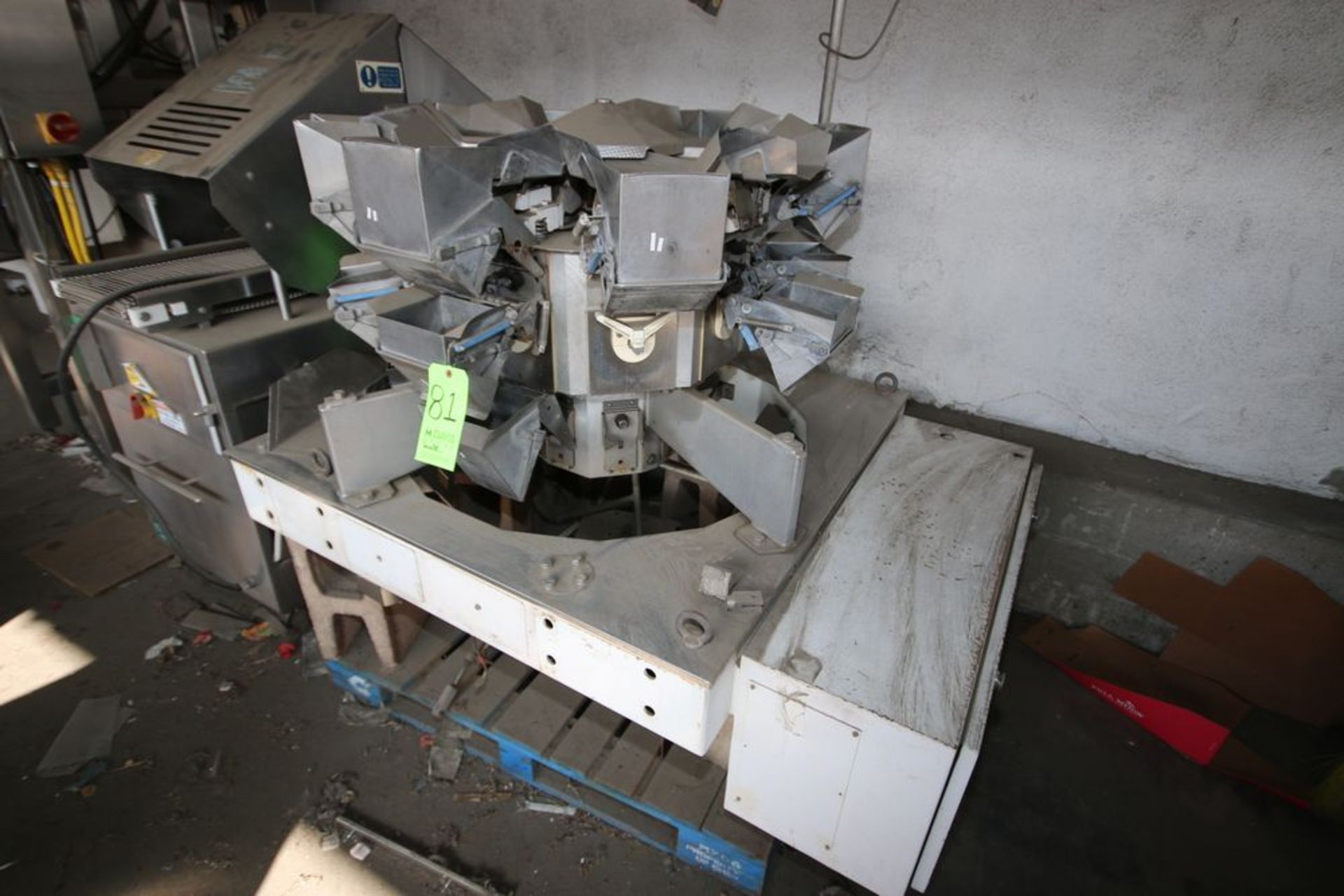 Hayssen/Yamato 8-Bucket Rotary Filling Scale, M/N ADW-533RB, S/N 082580/900633, Max. 1,000 Grams/