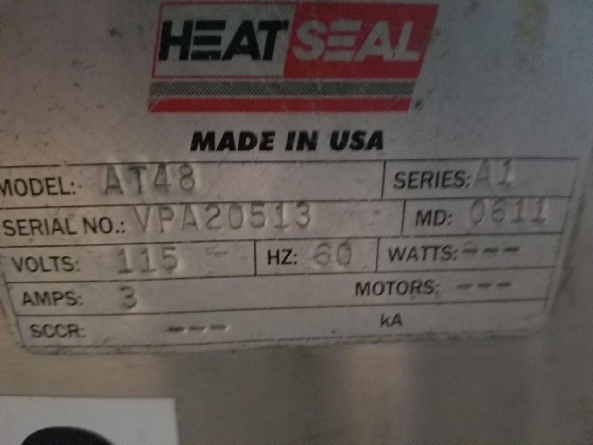 Heat Seal S/S Accumulation Table, M/N AT48, S/N VPA20513, with Aprox. 48" Dia. Table, with S/S - Image 5 of 5