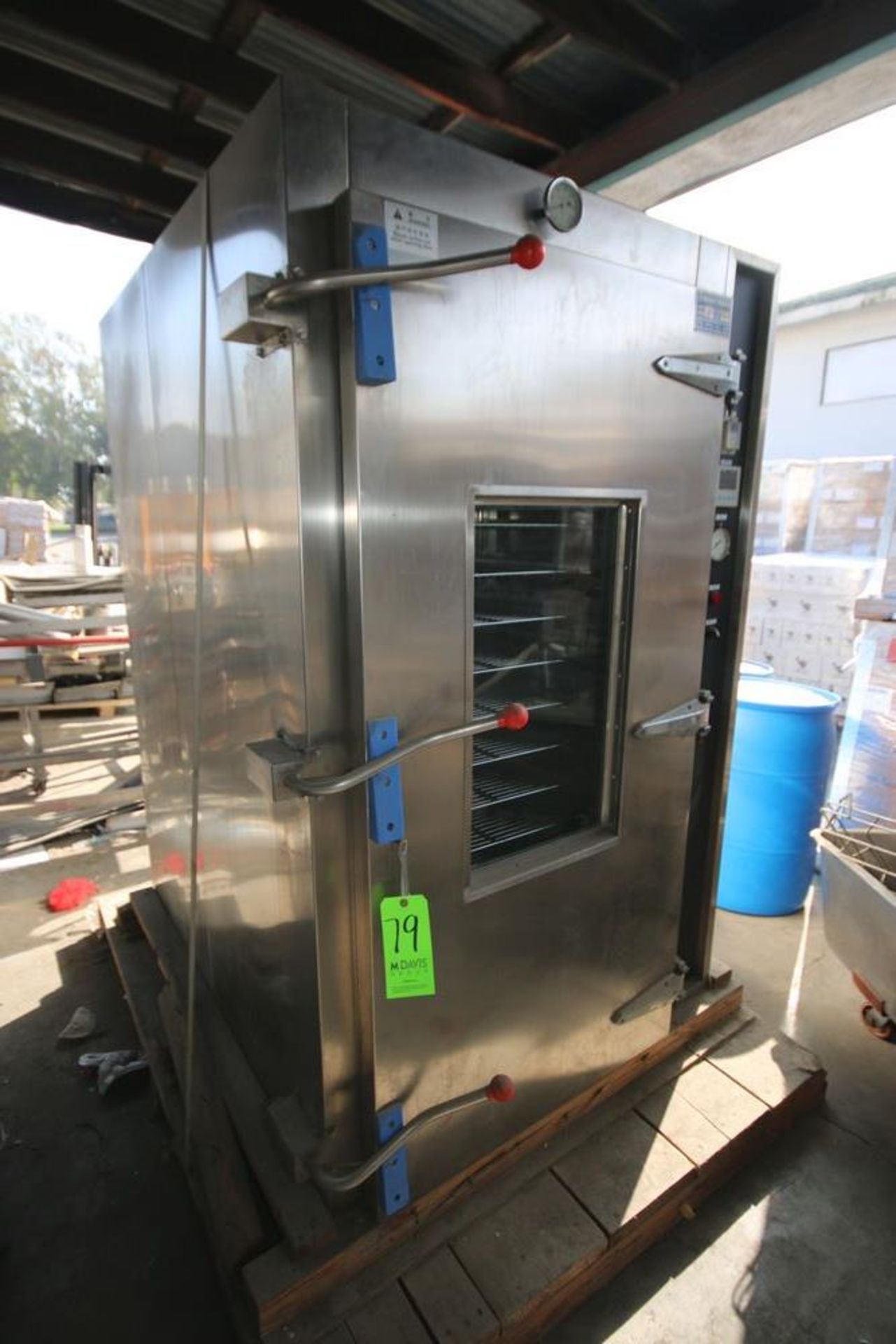 NEVER INSTALLED Yuan Jaan S/S Double Rack Gas Oven, M/N KS-702, with (2) S/S 15-Shelf Portable