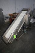 Section of S/S Incline Conveyor with Flights, Aprox. 72" L x 15" W, with 9-1/2" W Flight Spacing,