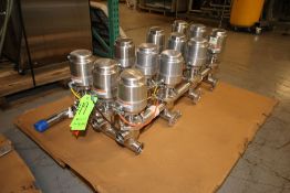 Tri-Clover 2" S/S Air Valve Manifold /Cluster, with Model 361 Valves (W179)(Located in Pittsburgh,