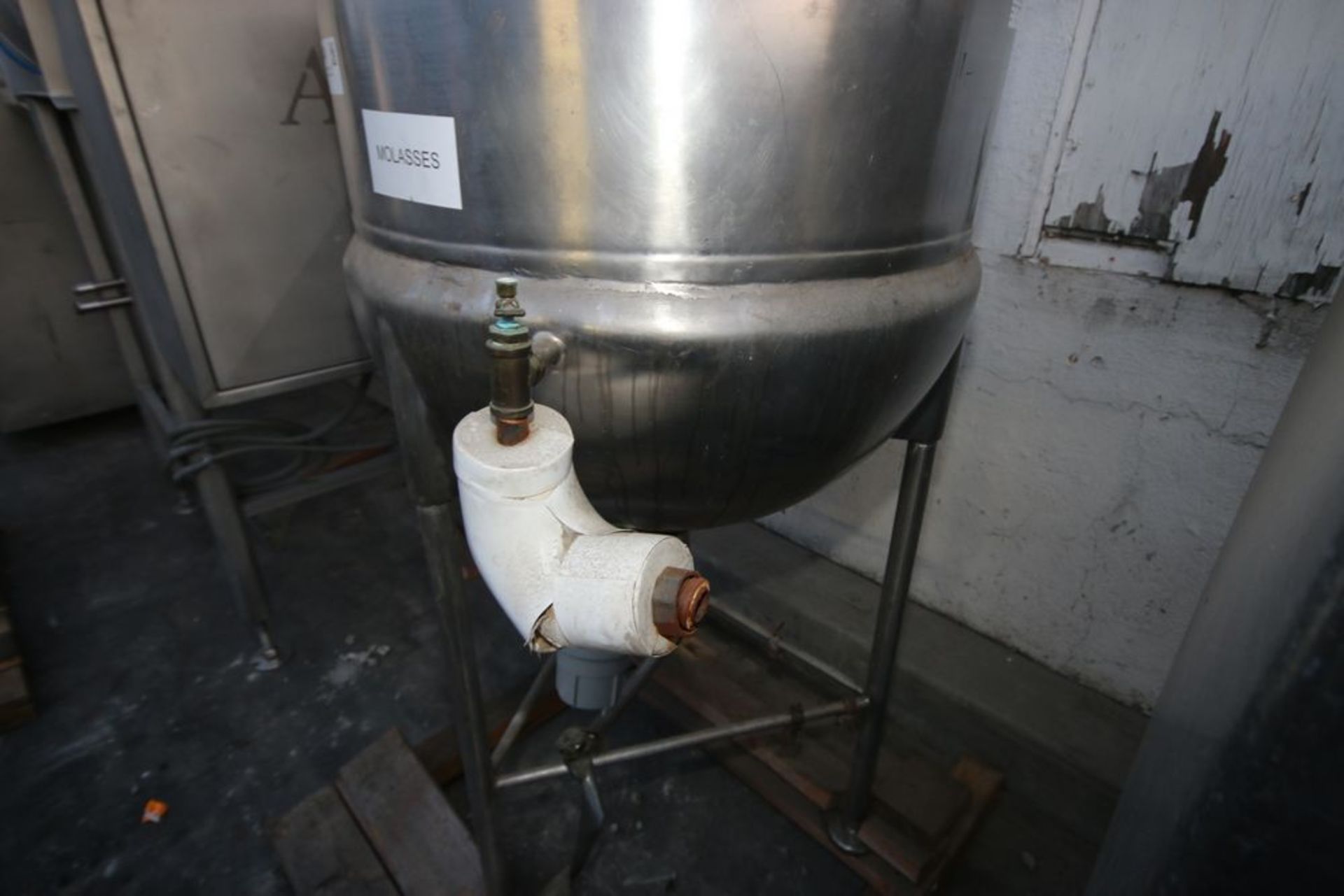 Lee 75 Gal. S/S Kettle, M/N 75D, S/N 443T, with Bottom Half Jacket, Mounted on S/S Legs (LOCATED - Image 4 of 5