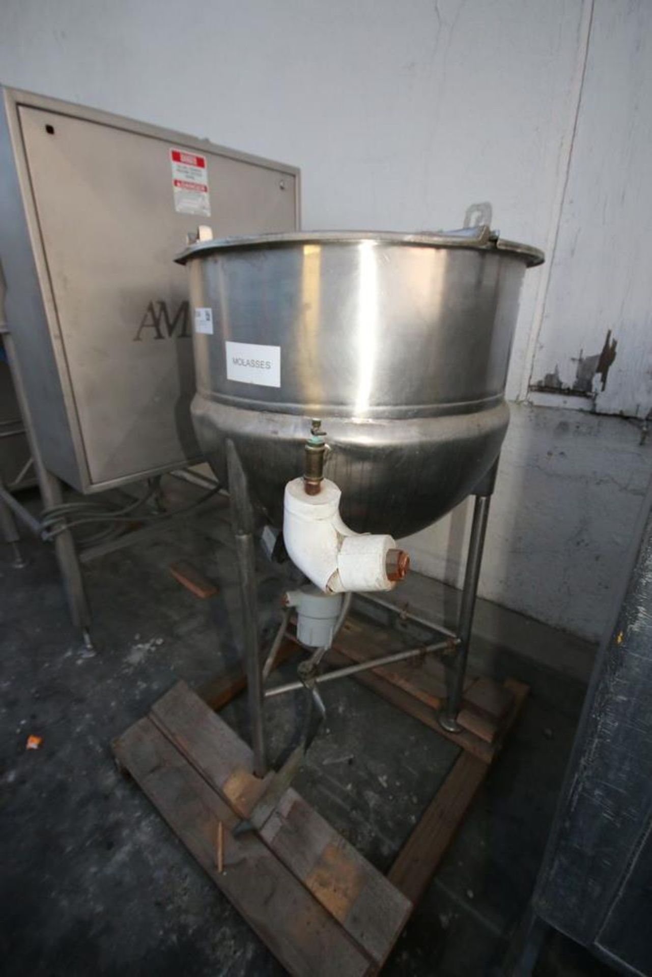 Lee 75 Gal. S/S Kettle, M/N 75D, S/N 443T, with Bottom Half Jacket, Mounted on S/S Legs (LOCATED - Image 2 of 5