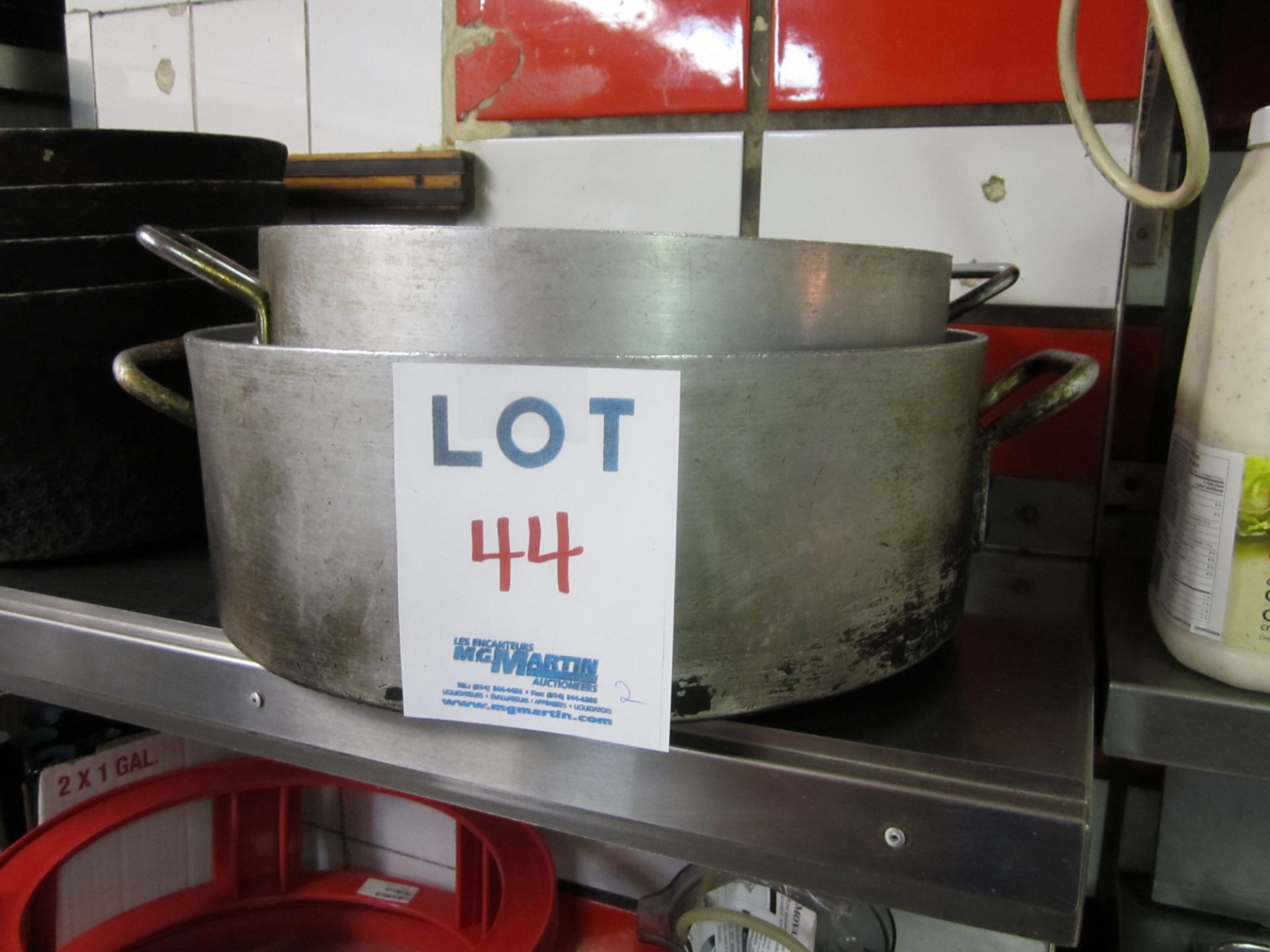 LOT INCLUDING 2 STAINLESS STEEL POTS