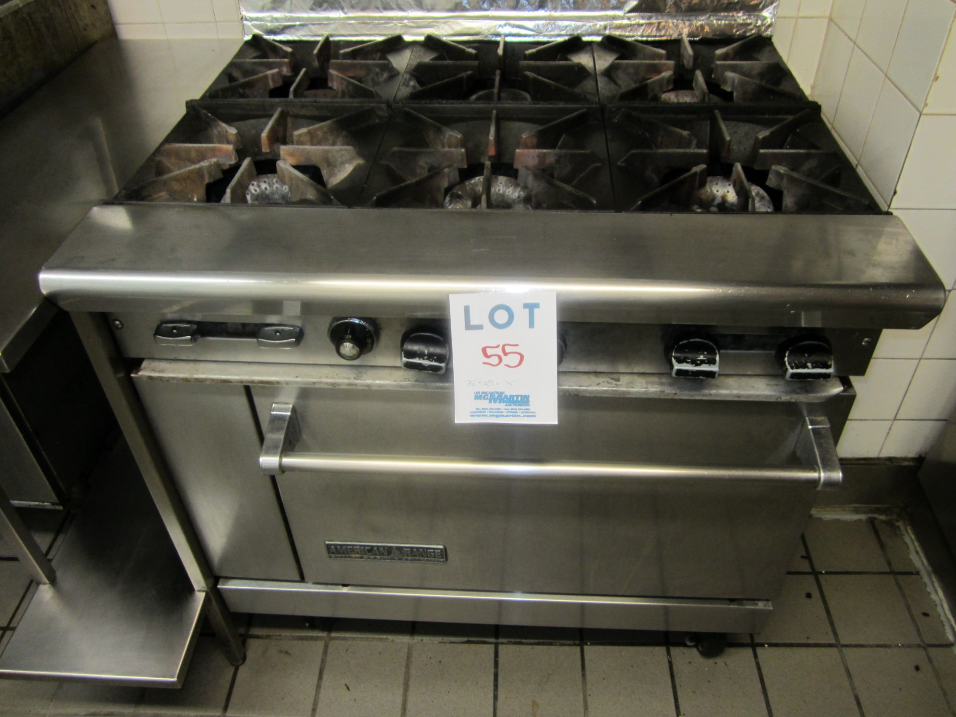 AMERICAN RANGE 6-BURNER STOVE 36'' WIDE X 29'' DEEP X 36'' HIGH