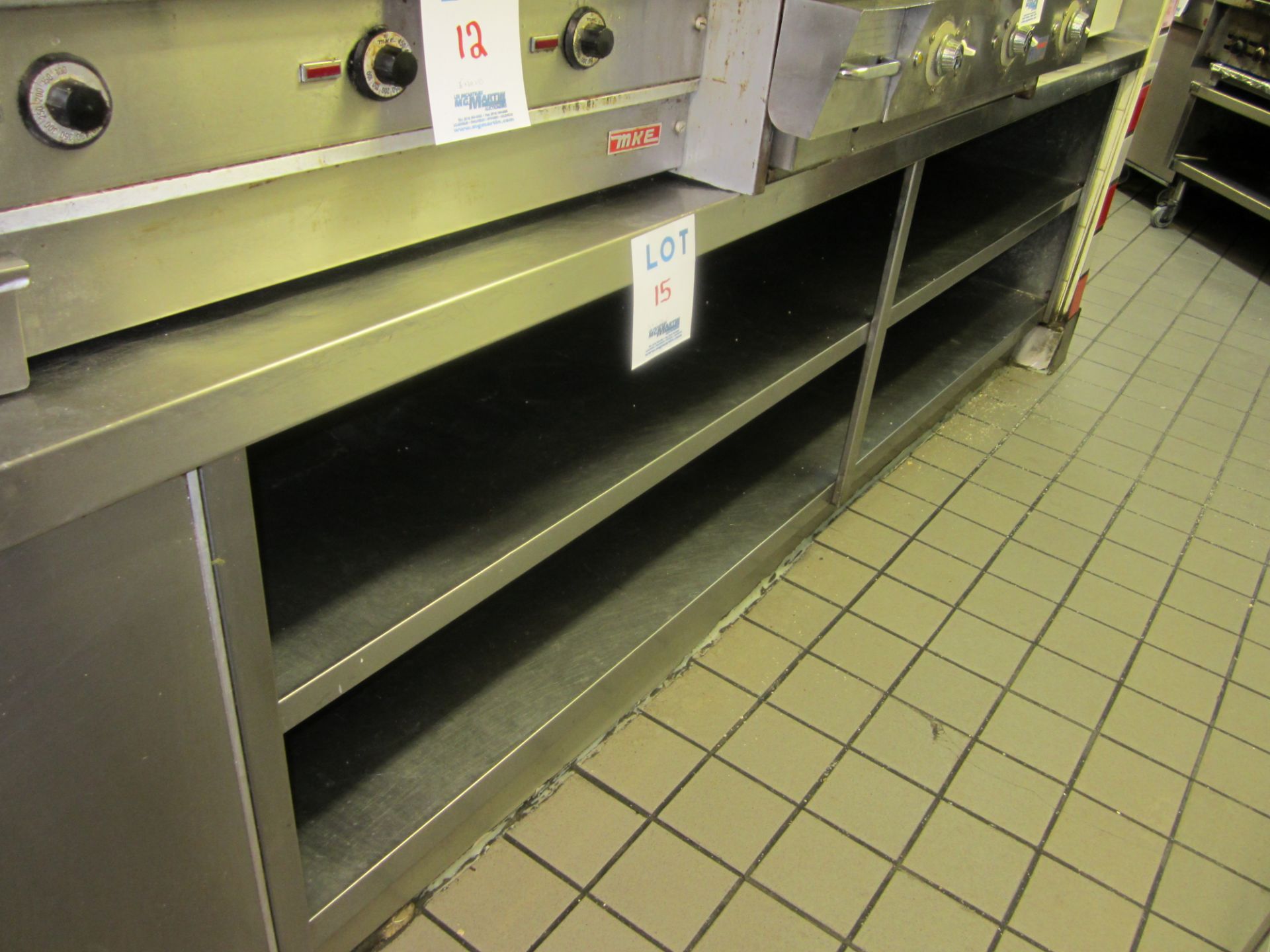 STAINLESS STEEL COUNTER WITH TOP 149'' WIDE X 28'' DEEP X 35'' HIGH