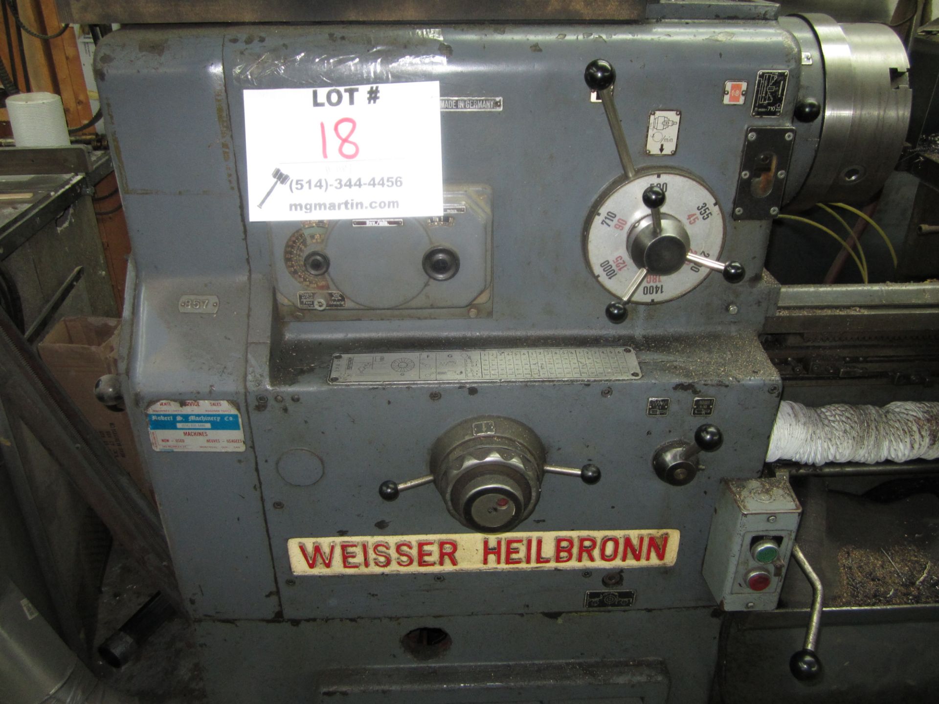 WEISSER HEILBRON 60'' METAL LATHE - Image 2 of 4