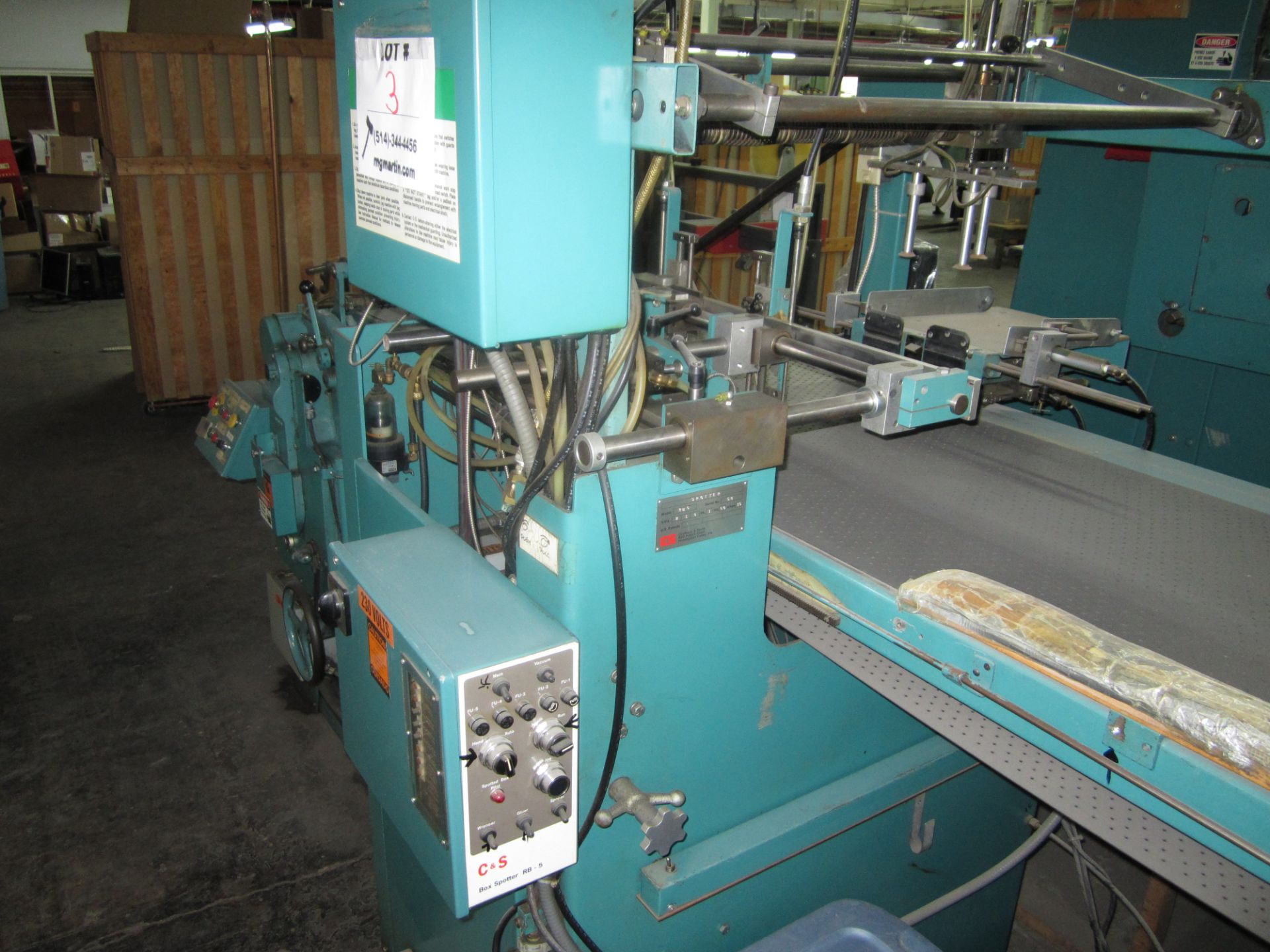 INCLUDING: CRATHERM & SMITH WRAPPER #1142 MODEL BNS SPOTTER 56 MODEL RBS S/N 56 AUTOMATIC GLUER ,ETC - Image 16 of 26