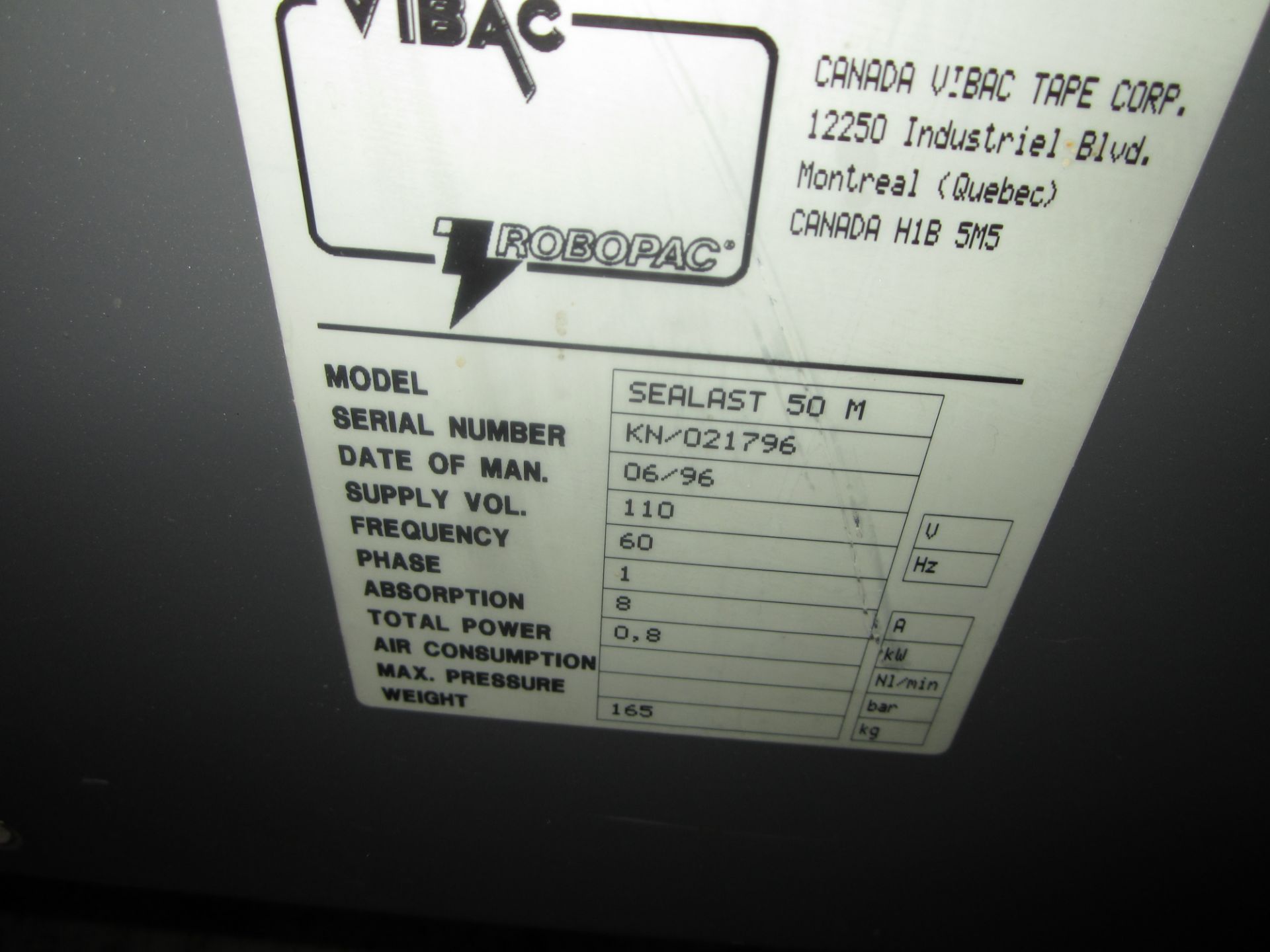 VIBAC SEALAST BOX TAPING MACHINE - Image 5 of 5
