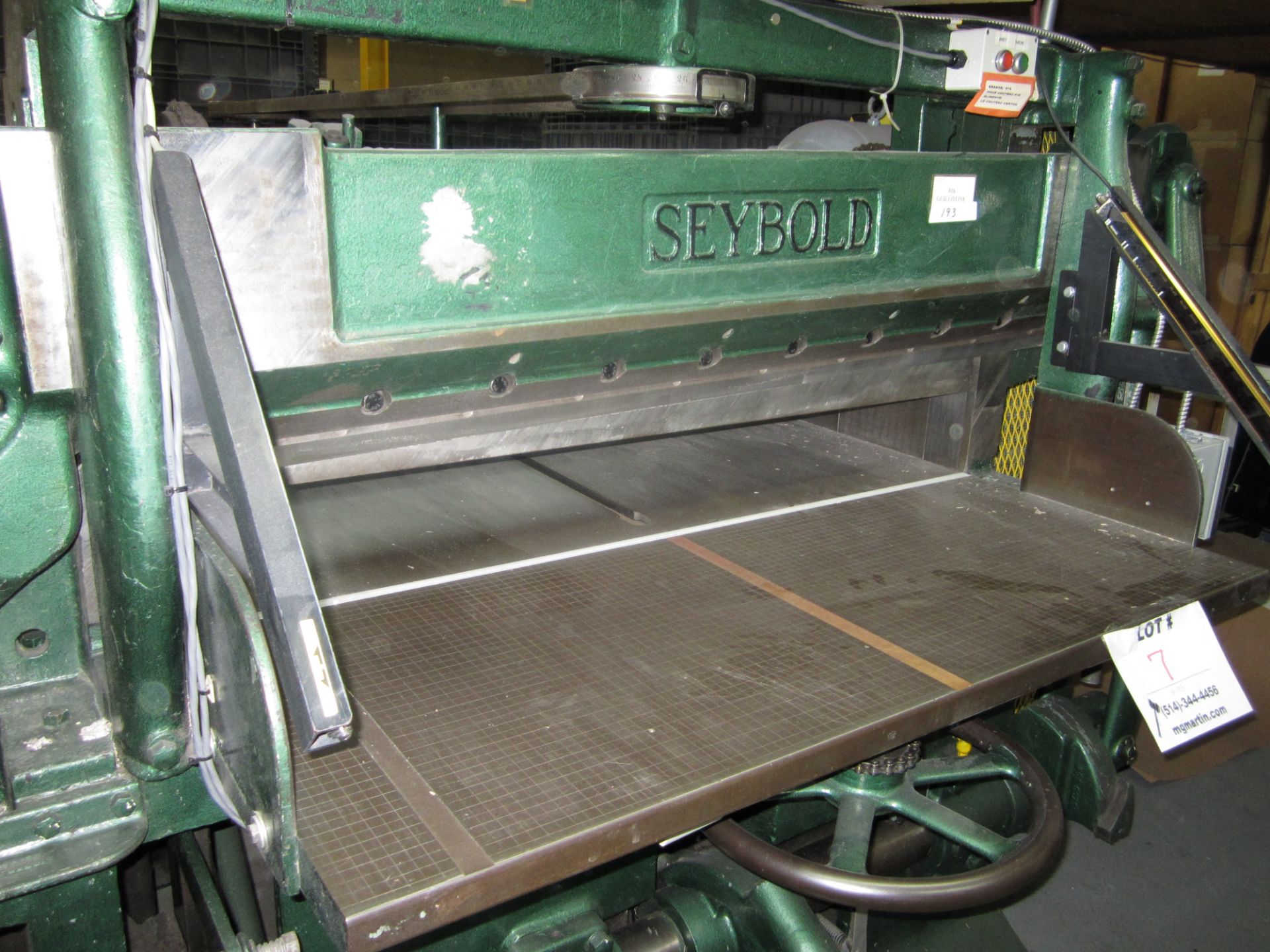 SEYBOLD 52'' MANUAL GUILLOTINE MODIFIED FOR SECURITY + ELECTRONIC SAFETY BARS - Image 3 of 3