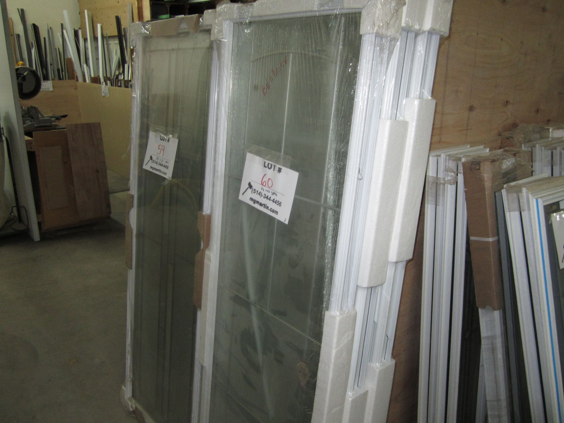 New glass door inserts approx. 22'' x 66''