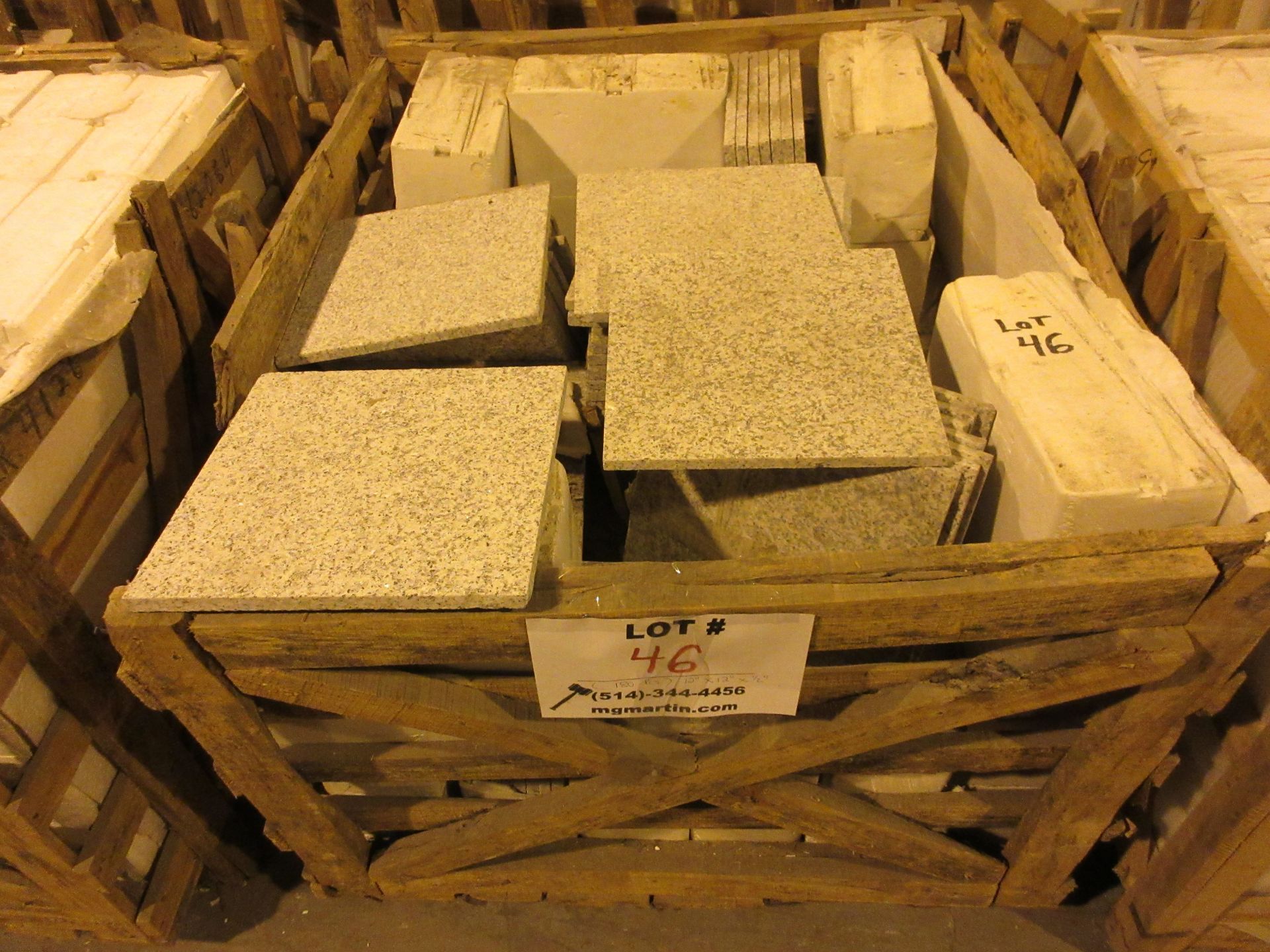 LOT 180 pieces -Gray torched granite 12"x 12"x 1/2" - Image 2 of 2