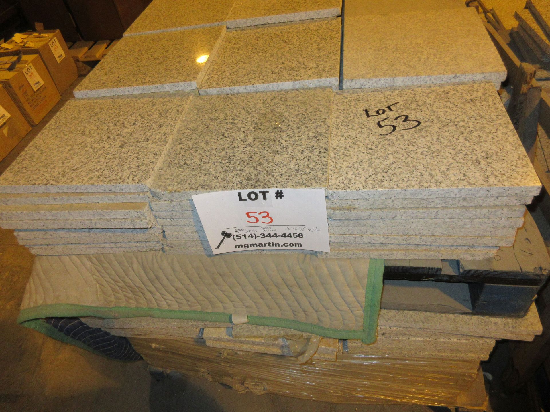 LOT 300 pieces - Gray polished granite 12"x 12"x 3/4" - Image 2 of 2