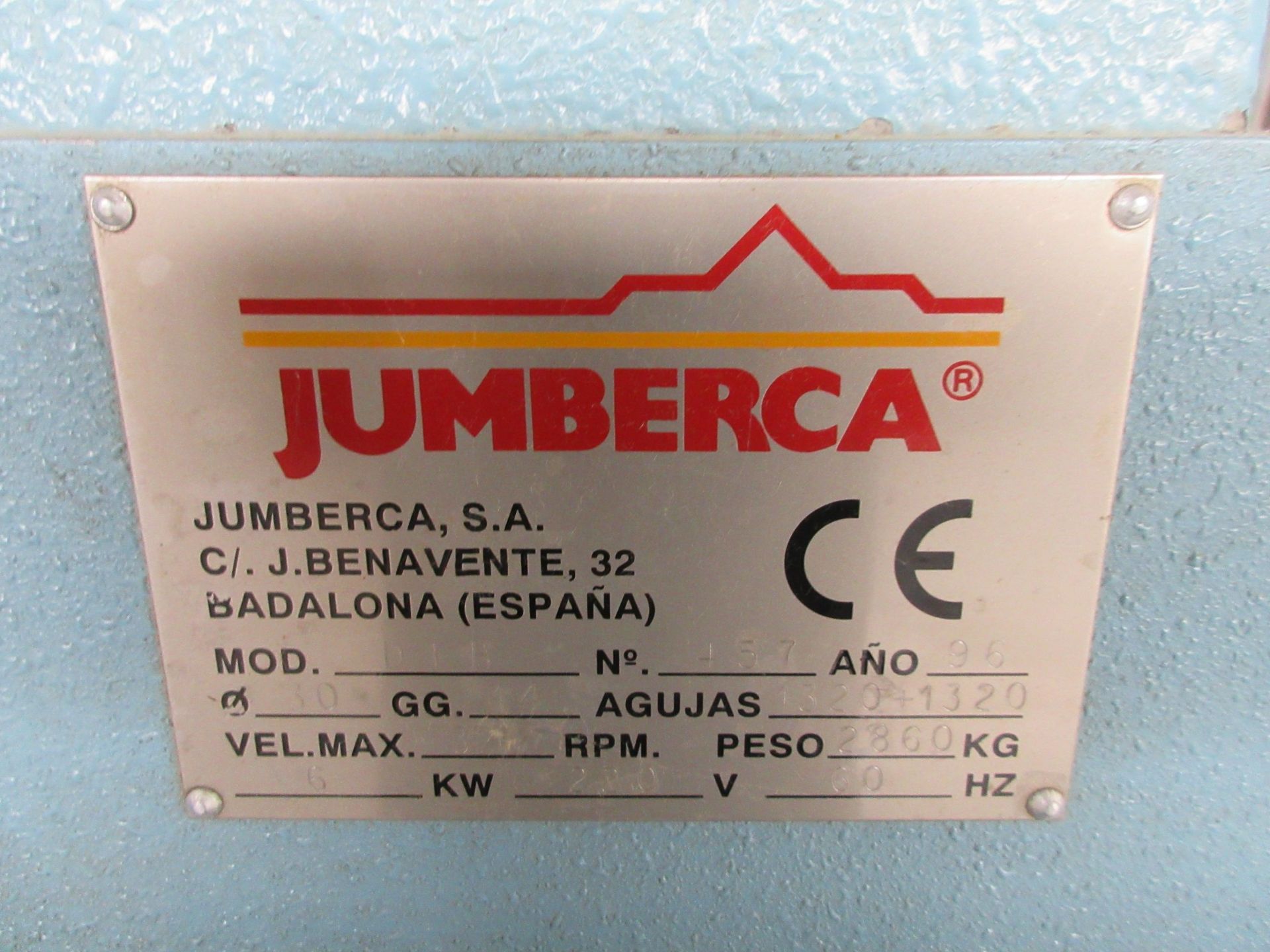 JUMBERCA knitting machine - Model : DIB (RIB) D/N - 1/2 LY - 30"X 14" - 60 FEEDER - S/N 457 - Image 4 of 5