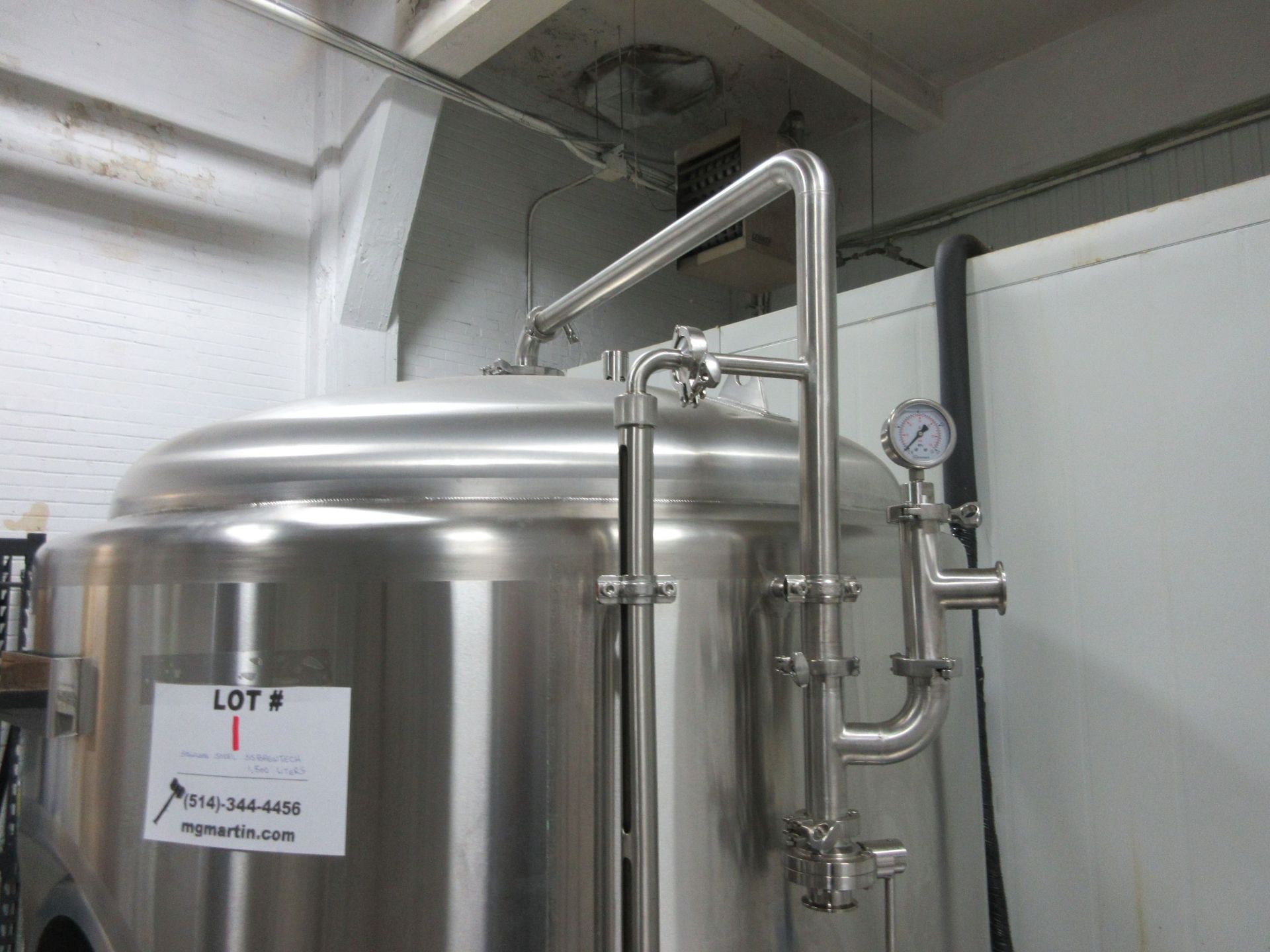 BREW TECH stainless steel tank (jacketed)1500 litres c/w electric glycol chiller model EXTRA 3/4 - Image 4 of 12