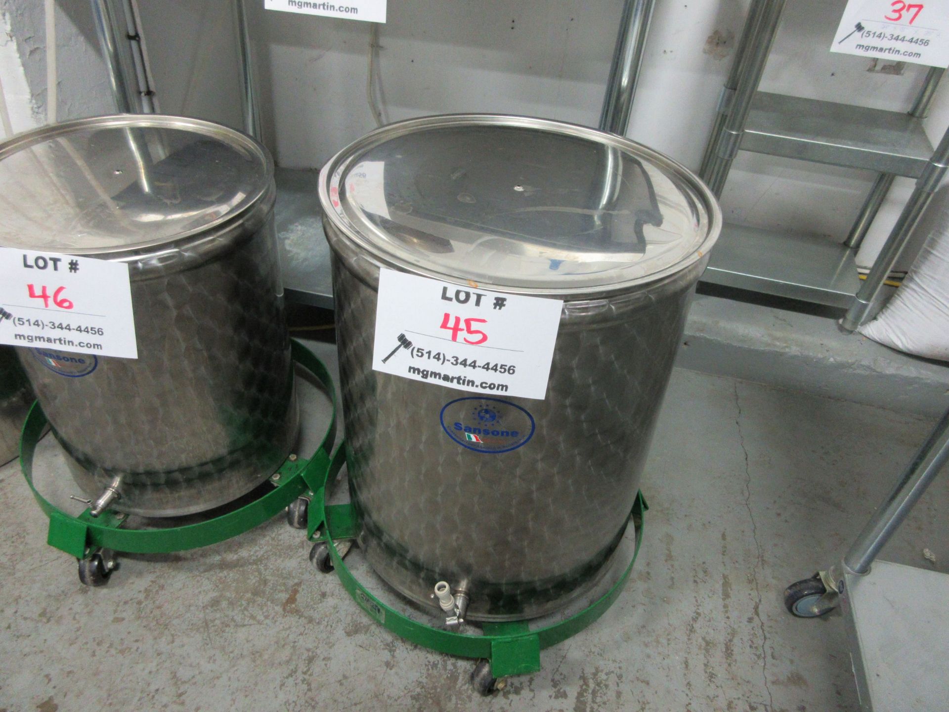 Stainless steel fermenter (150 litres) c/w portable carrier