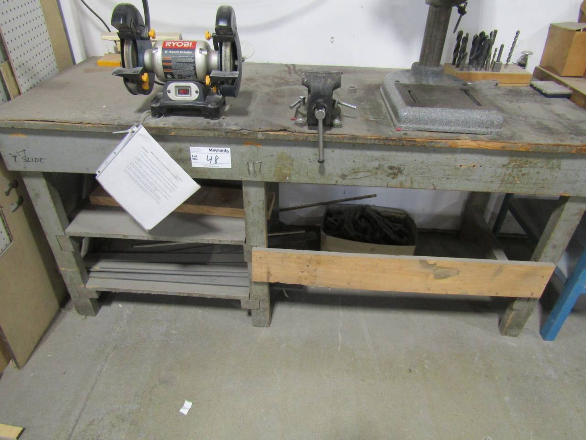 Workbench With Grinder and Vice