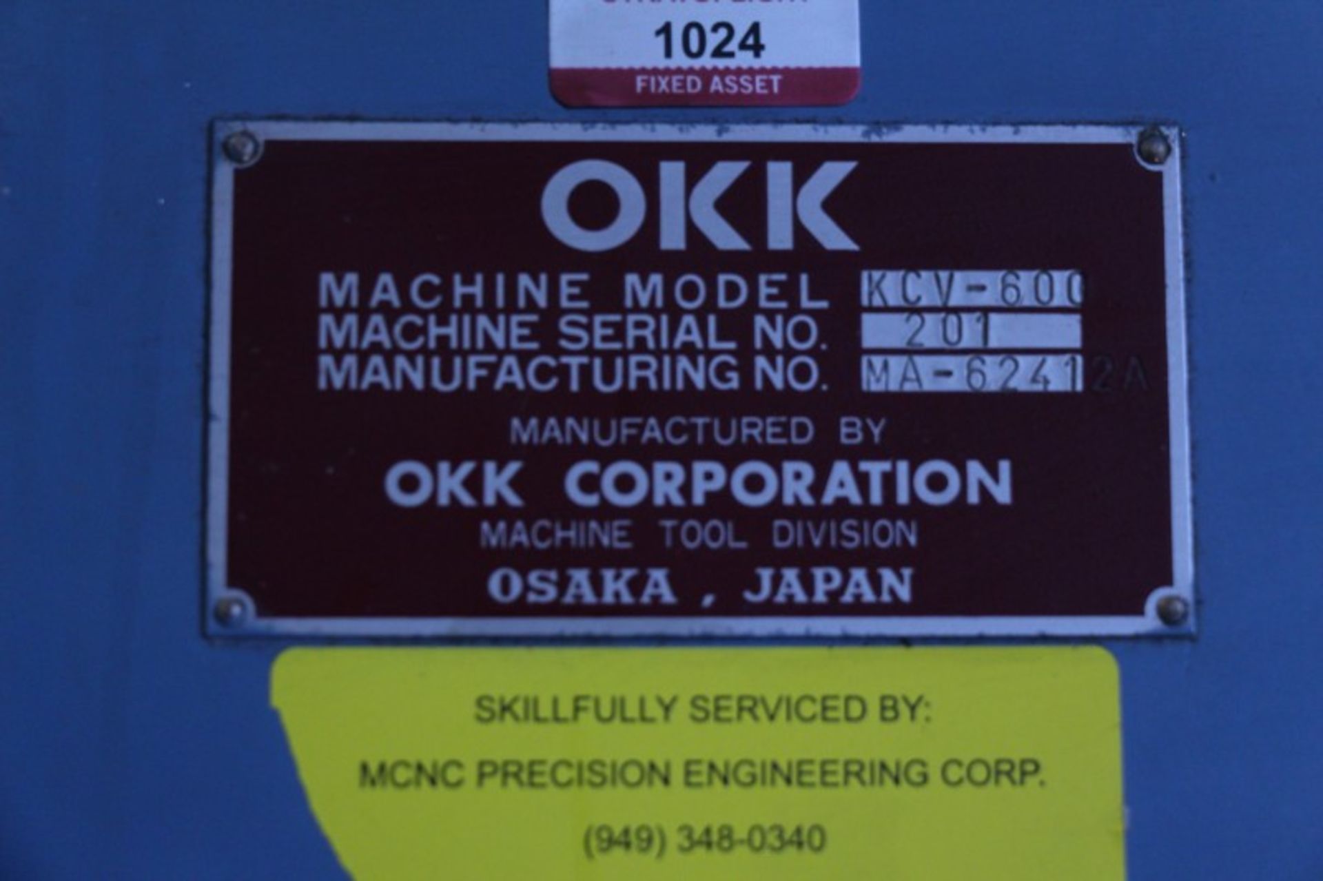 OKK KCV600 – 20L CNC 4 Axis Vertical Machining Center (Rotary Table Sold Separate) - Image 19 of 19