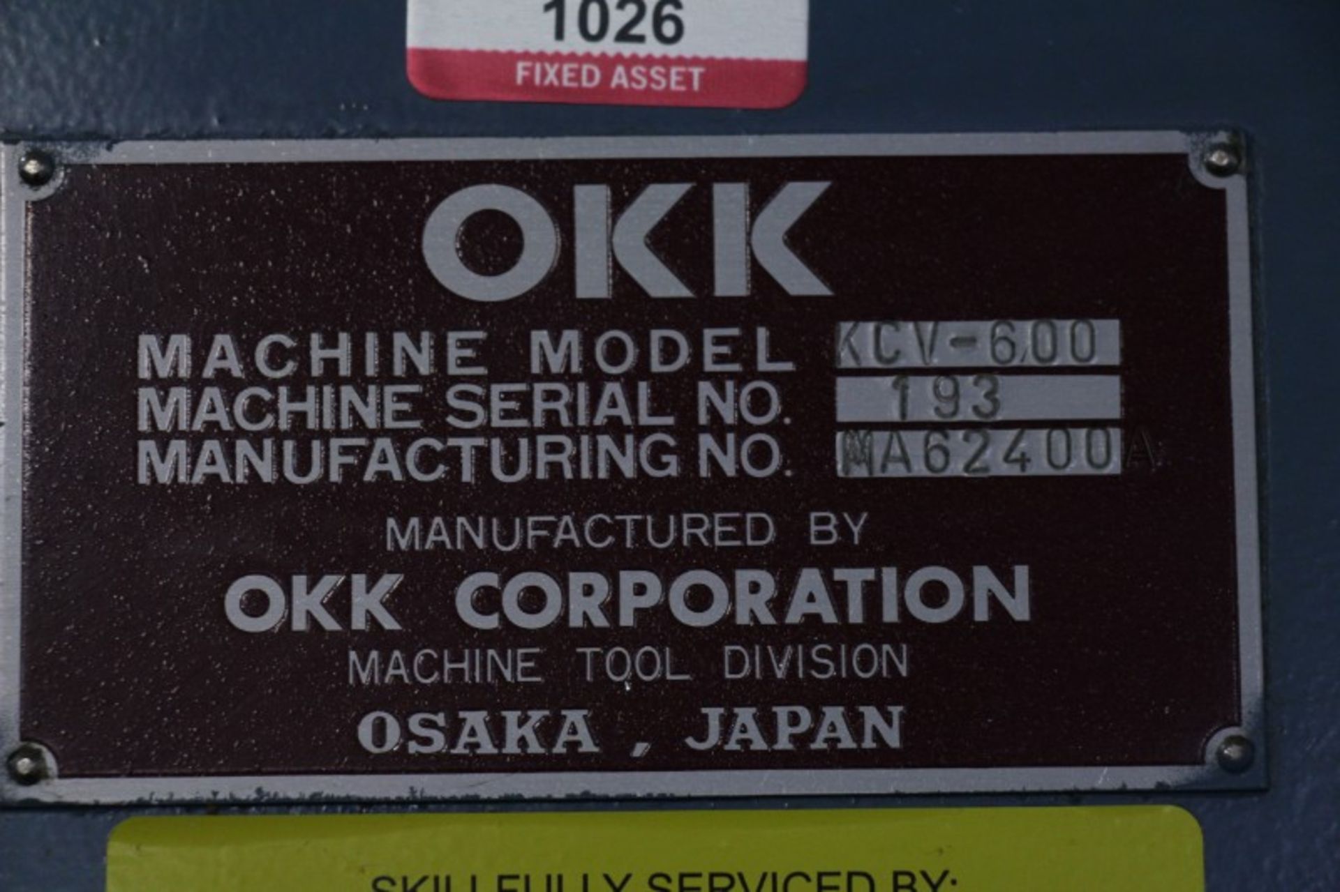 OKK KCV600 – 20L CNC Vertical Machining Center, Mitsubishi Neomatic control, 80” x 25” x 25” - Image 12 of 18