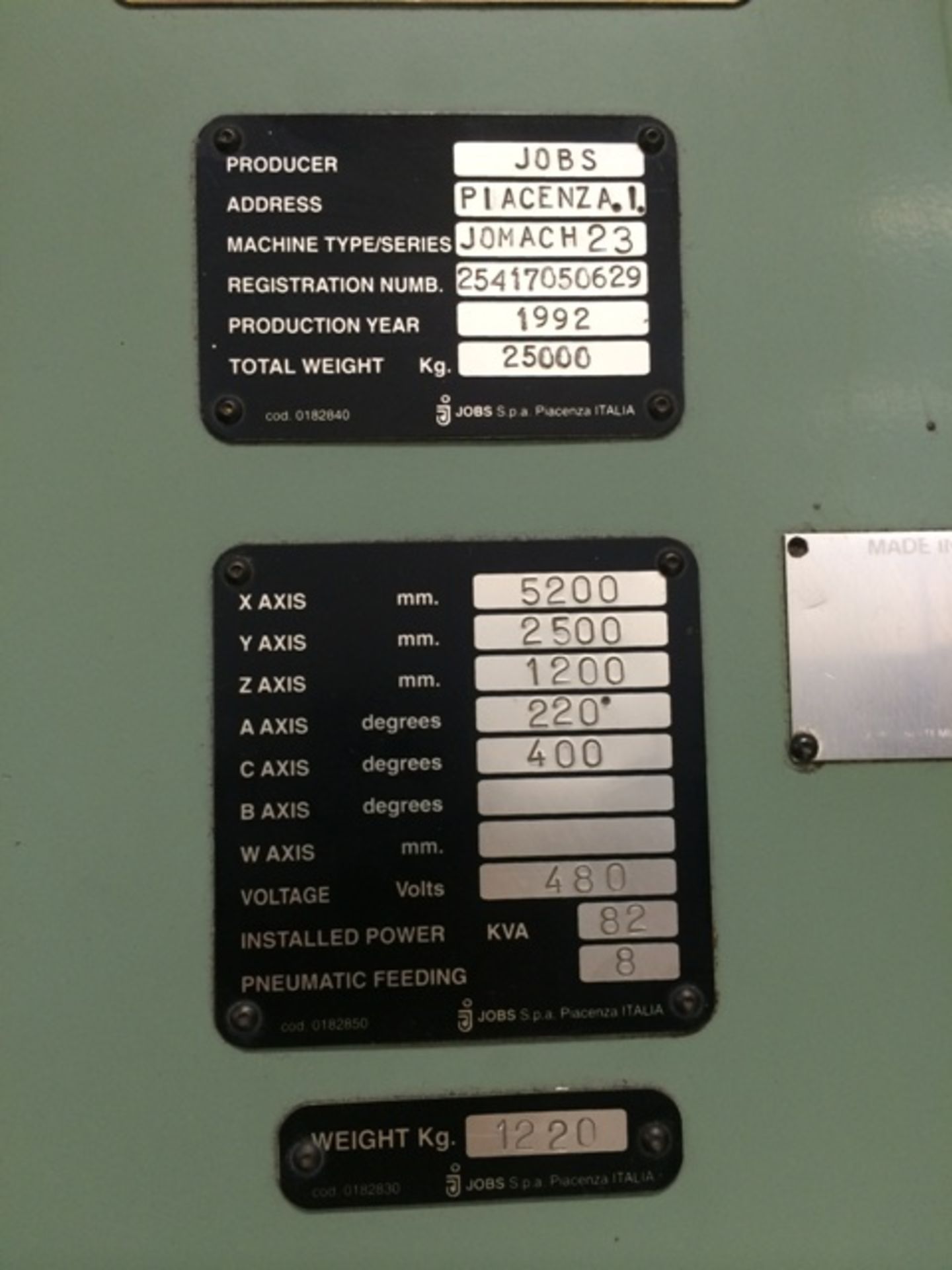 Jobs Jomach 23 5-Axis CNC Gantry-Style Machining Center, Fidia M-2 Control, 1992 Located in Brea, CA - Image 5 of 6