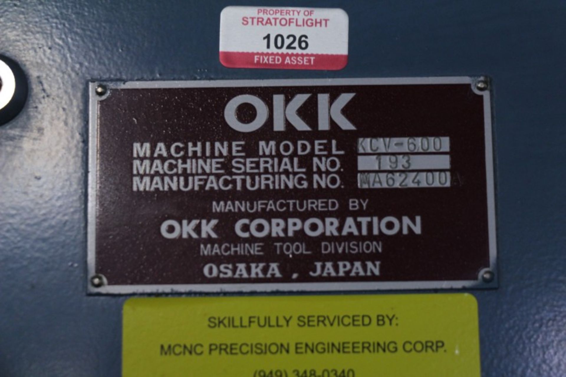 OKK KCV600 – 20L CNC Vertical Machining Center, Mitsubishi Neomatic control, 80” x 25” x 25” - Image 11 of 18