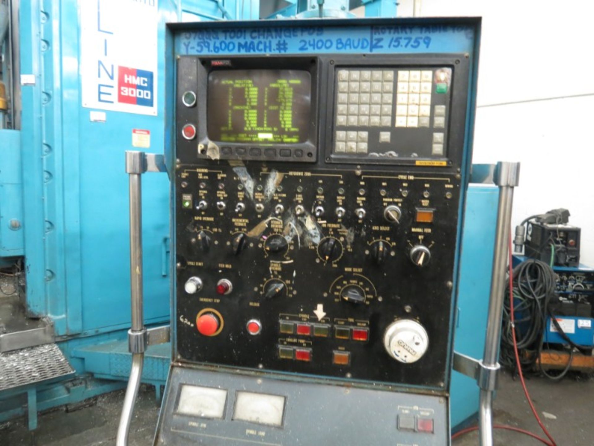 Okamoto HMC-3000, Fanuc 11M ctrl, 4k RPM, 40 ATC, CT-50 taper, 2 large angle plates, s/n 31 New 1986 - Image 7 of 9