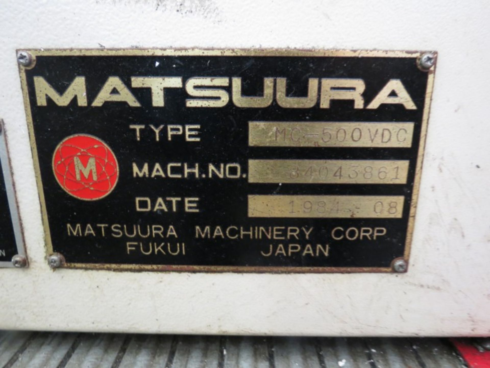 Matsuura MC-500V-DC Twin Spindle VMC, Yasnac MX1 ctrl, 4000 RPM, (2) 12 ATC, BT-40 taper, New 1984 - Image 7 of 7