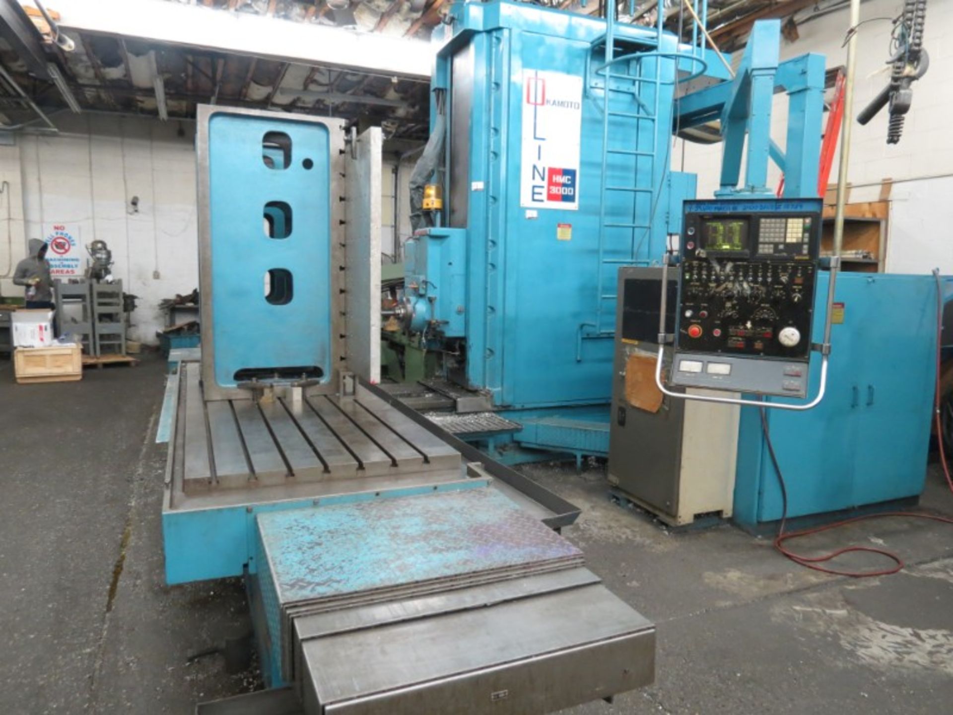 Okamoto HMC-3000, Fanuc 11M ctrl, 4k RPM, 40 ATC, CT-50 taper, 2 large angle plates, s/n 31 New 1986 - Image 6 of 9