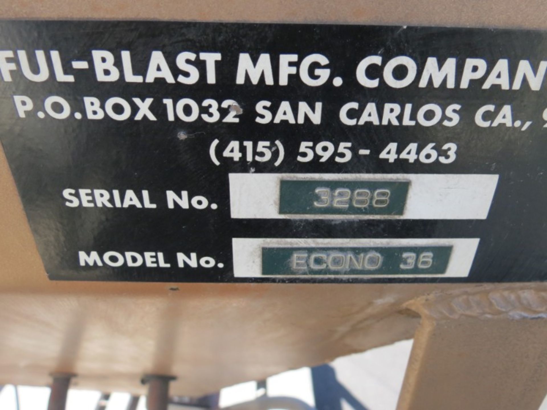 Econo EC36 Abrasive Blast Cabinet, s/n 3288 (Moved Outside for Photos) - Image 5 of 5