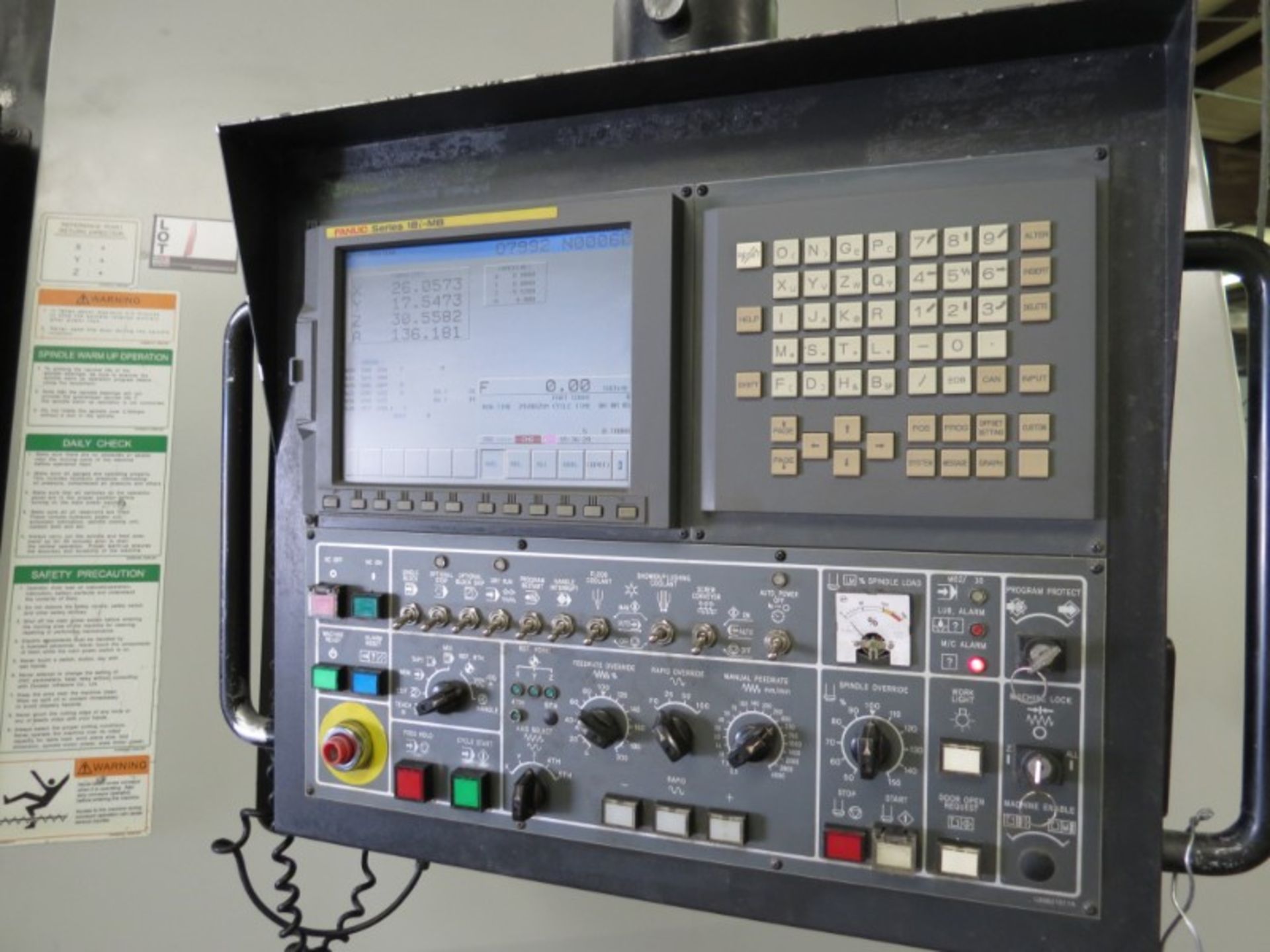 Doosan MV8035S 4-Axis VMC, Fanuc 18i-MB, 80"x35"x40", 6000 RPM, CTS, CT-50, 30 ATC, chip conveyor, - Image 7 of 10