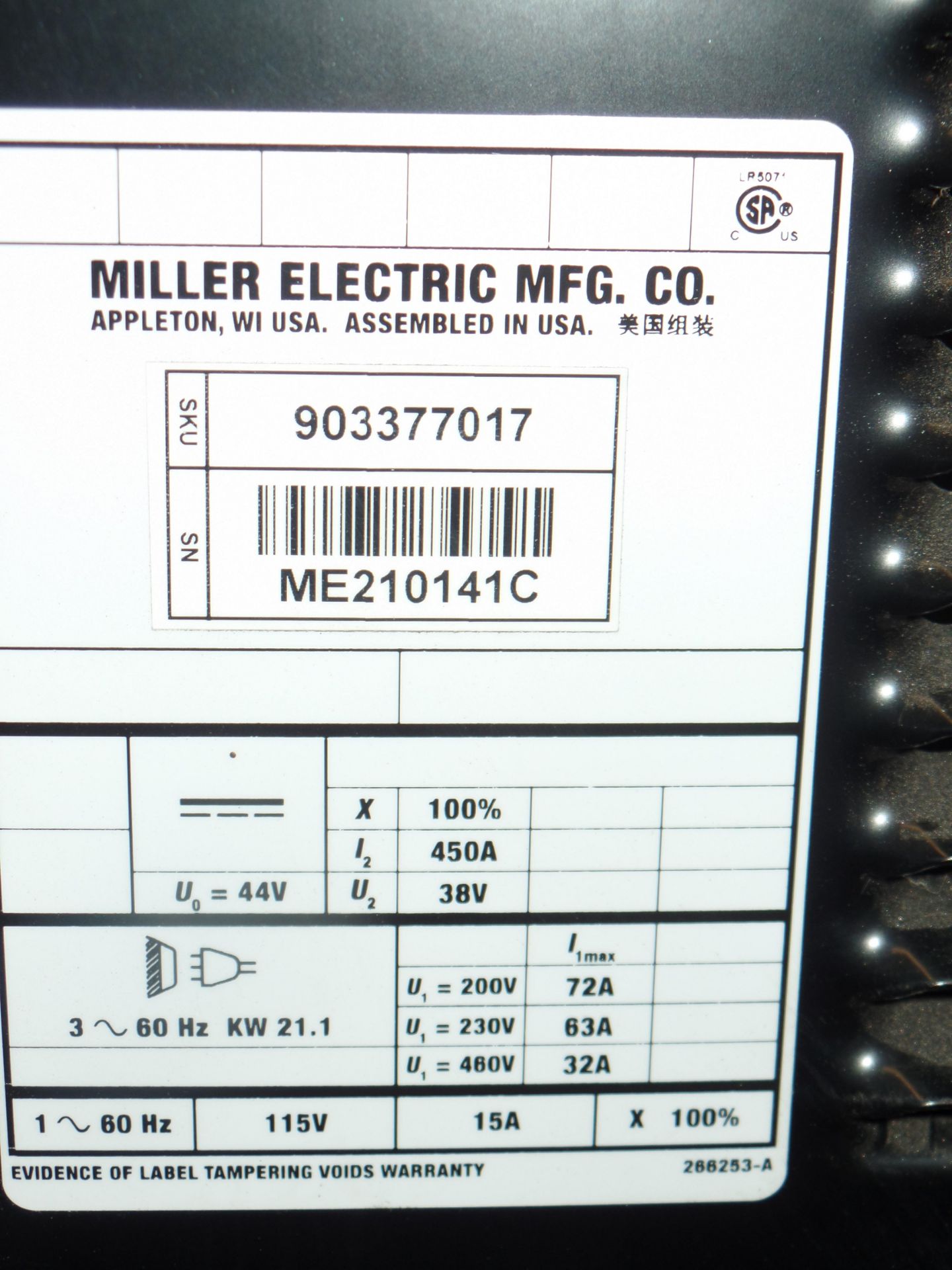 Miller Deltaweld 452 MIG Welder, s/n ME210141C - Image 6 of 6