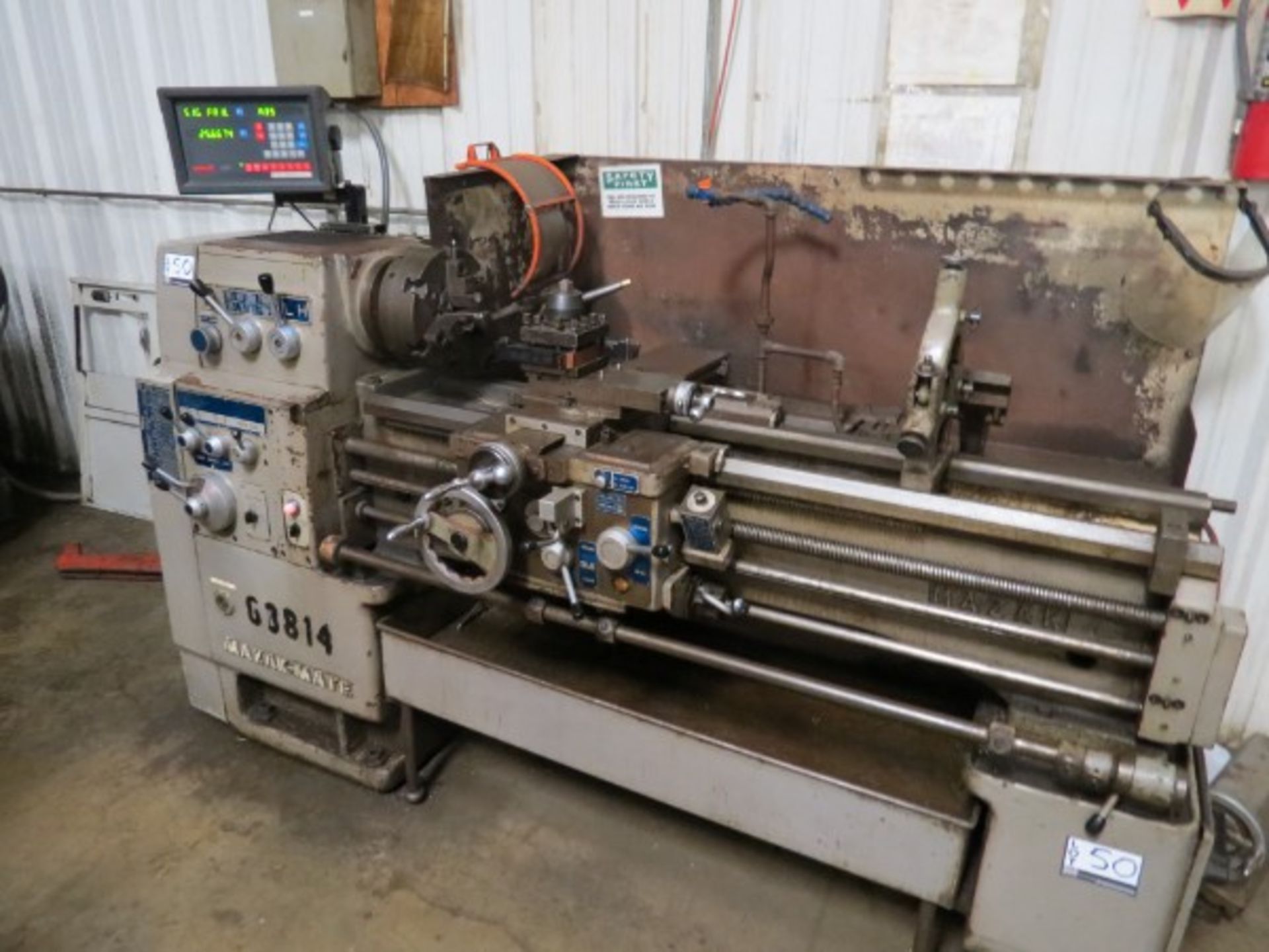 14" x 38" Mazak-Mate Horizontal Lathe, DRO, Steady Rest