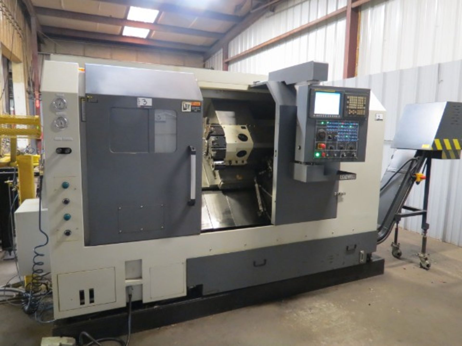 Leadwell T-7 CNC Turning Center Fanuc 0i-TD Live Tool, S/N L2TAB0335, New 2012 - Image 3 of 7