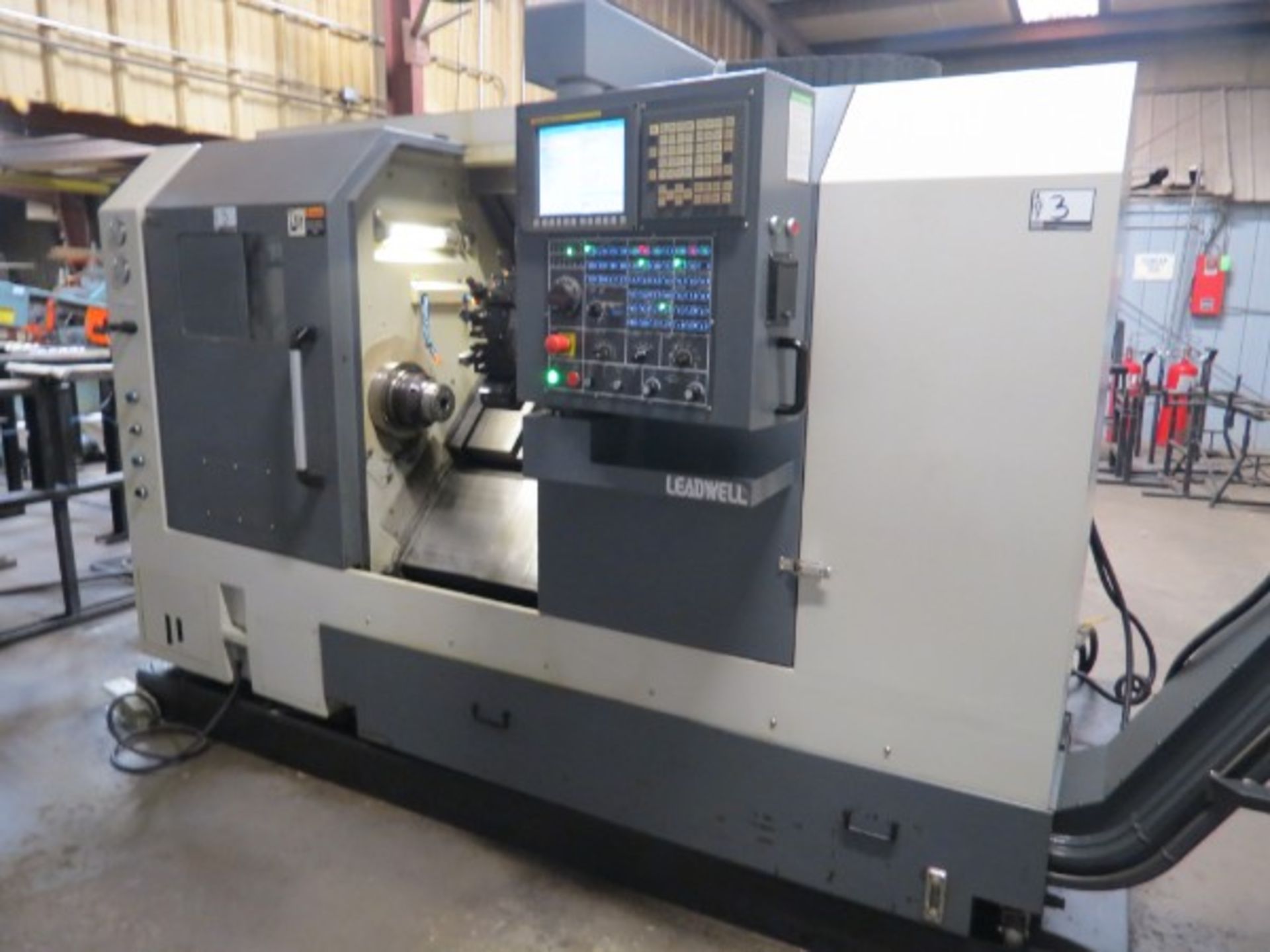 Leadwell T-7 CNC Turning Center Fanuc 0i-TD Live Tool, S/N L2TAB0335, New 2012 - Image 4 of 7