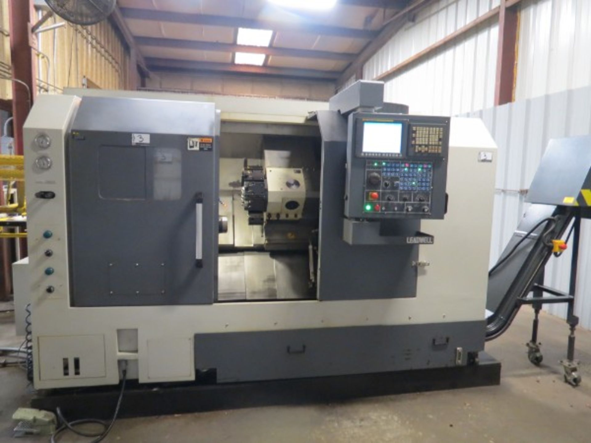 Leadwell T-7 CNC Turning Center Fanuc 0i-TD Live Tool, S/N L2TAB0335, New 2012