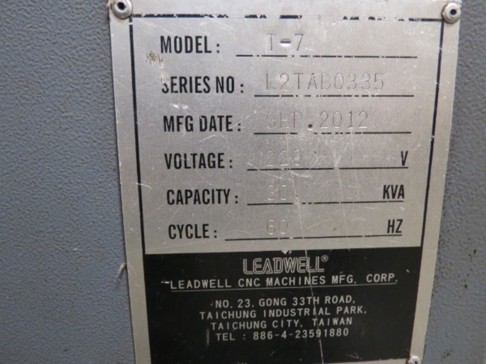 Leadwell T-7 CNC Turning Center Fanuc 0i-TD, M/N T-7 S/N L2TAB0335 New 2012 - Image 8 of 8