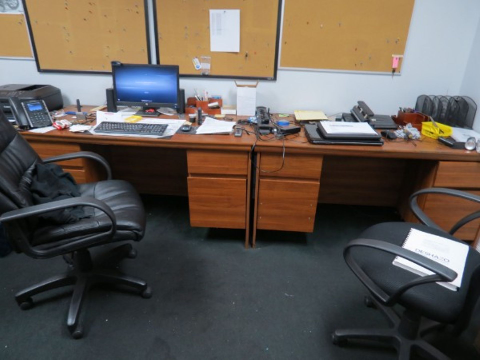 Contents of Room, (2) Desks, (3) Chairs, 4 Door File Cabinet