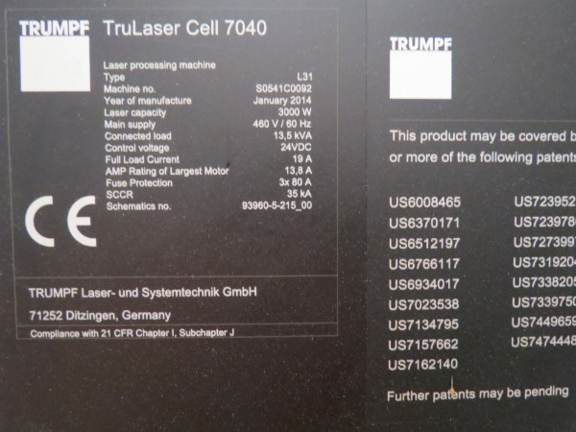 Trumpf TruLaser Cell 7040 3000W 5-Axis Fiber Laser, Siemens 840D control, 157.5" x 59.1" x 29.5" - Image 16 of 22
