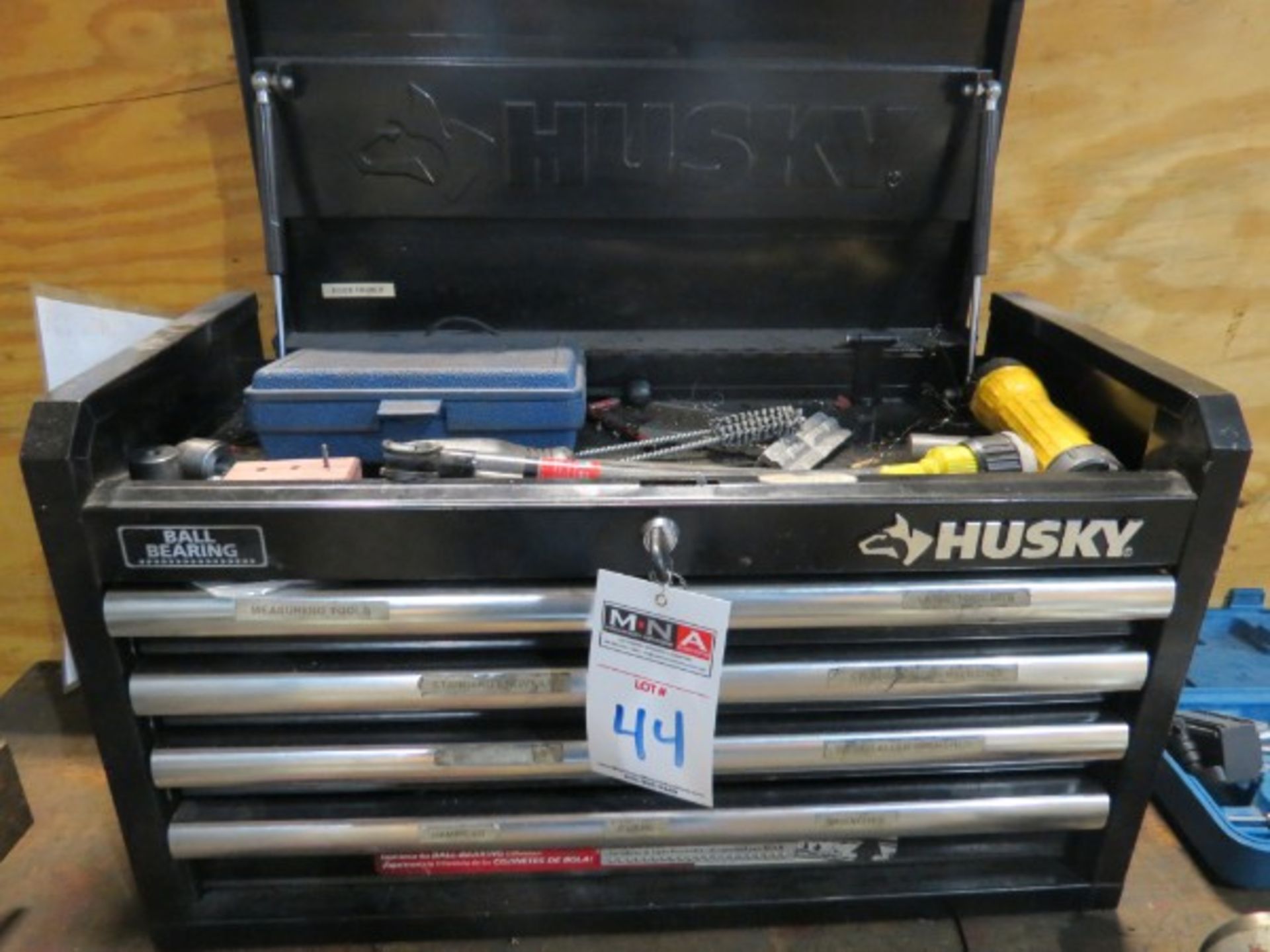 Husky Toolbox w/ Misc Drills and Hand Tools