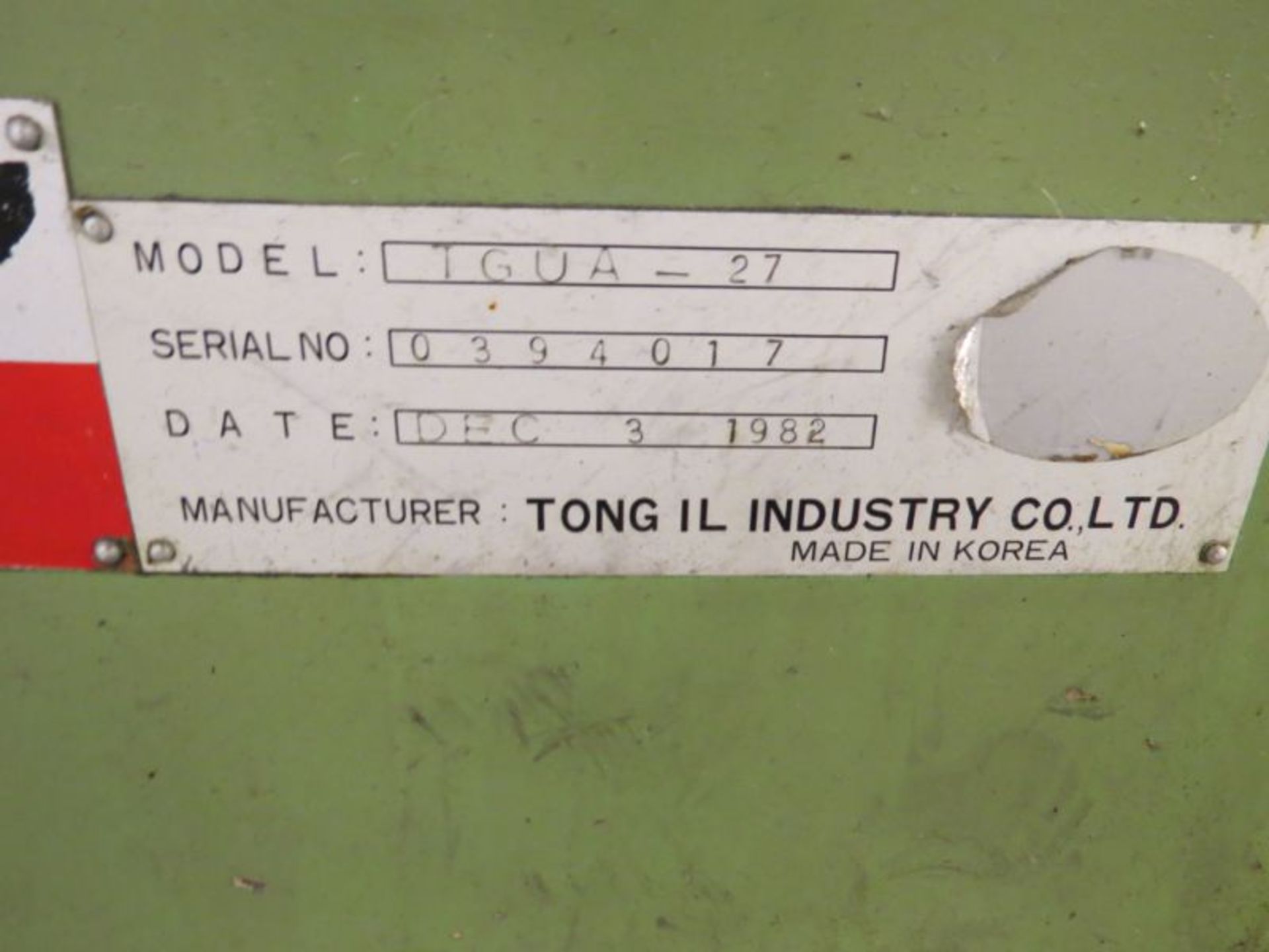 Tongil TGUA -27 OD Grinder, 6" 3 Jaw Chuck, s/n 0394017, New 1982 - Image 7 of 7